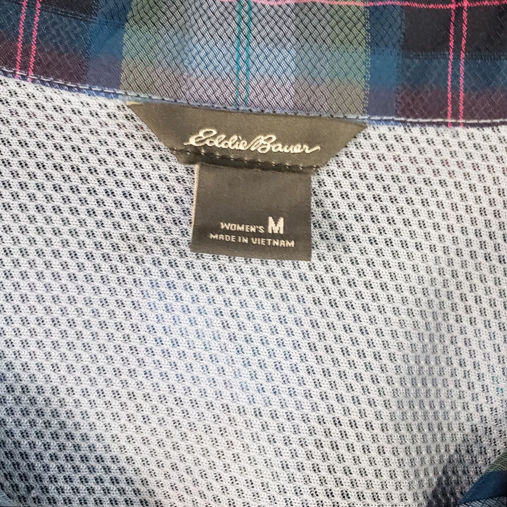 Eddie Bauer Eddie Bauer Womens Button Front Shirt Sz Medium Blue Pink Plaid Long Sleeve Shirt Womens M Blue Pink Plaid Button-Up Woman Shirt Size M / US 6-8 / IT 42-44 - 6 Thumbnail