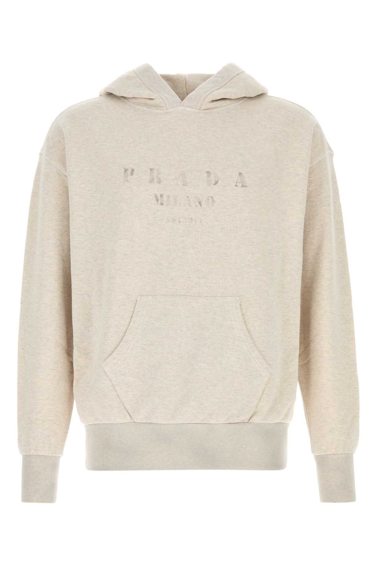 Prada Melange Sand Cotton Sweatshirt Size US L / EU 52-54 / 3 - 1 Thumbnail