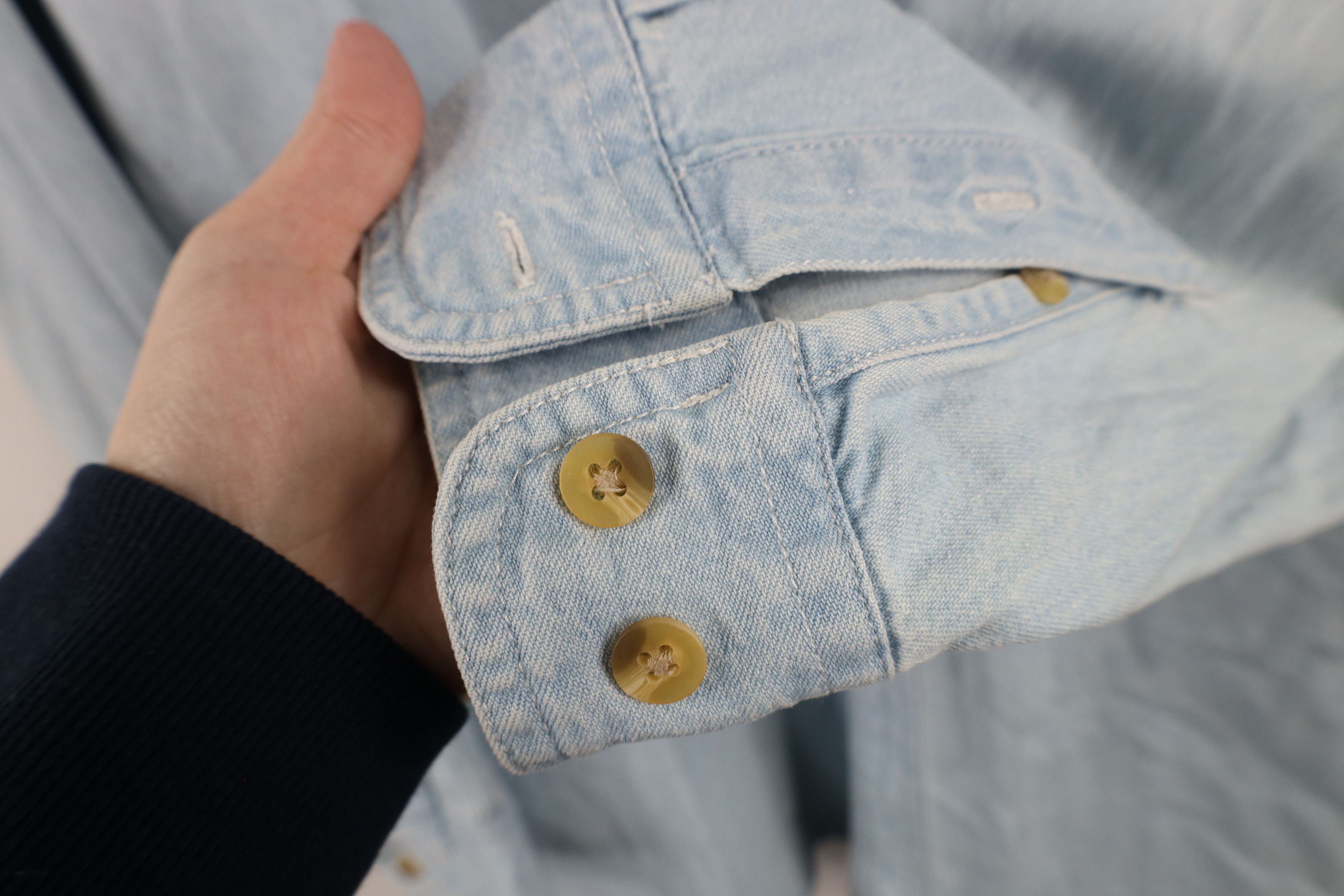 Vintage Vintage 90s Ohio State University Denim Jean Button Shirt Size US L / EU 52-54 / 3 - 9 Thumbnail