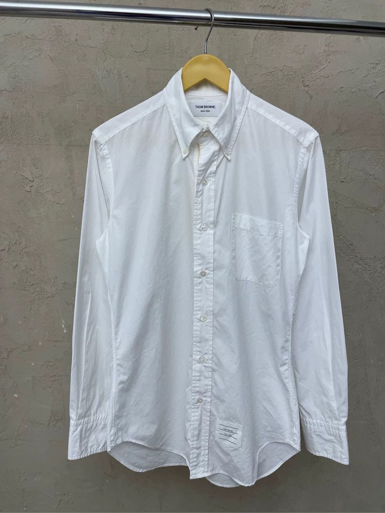 Thom Browne Thom browne White striped pocket shirt 2504-Nextarrow Size US S / EU 44-46 / 1 - 2 Thumbnail