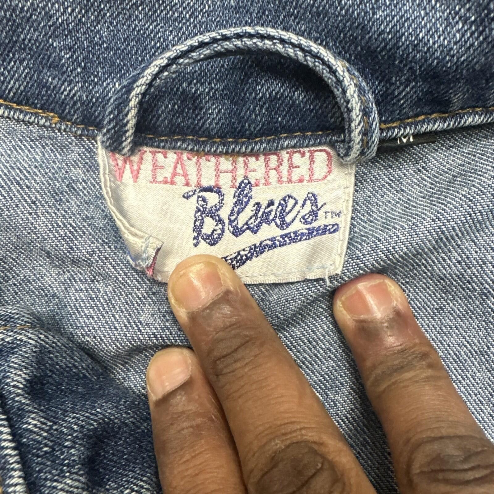 Other Vintage 90s Weather Blue Denim Medium Jacket Size US M / EU 48-50 / 2 - 2 Thumbnail