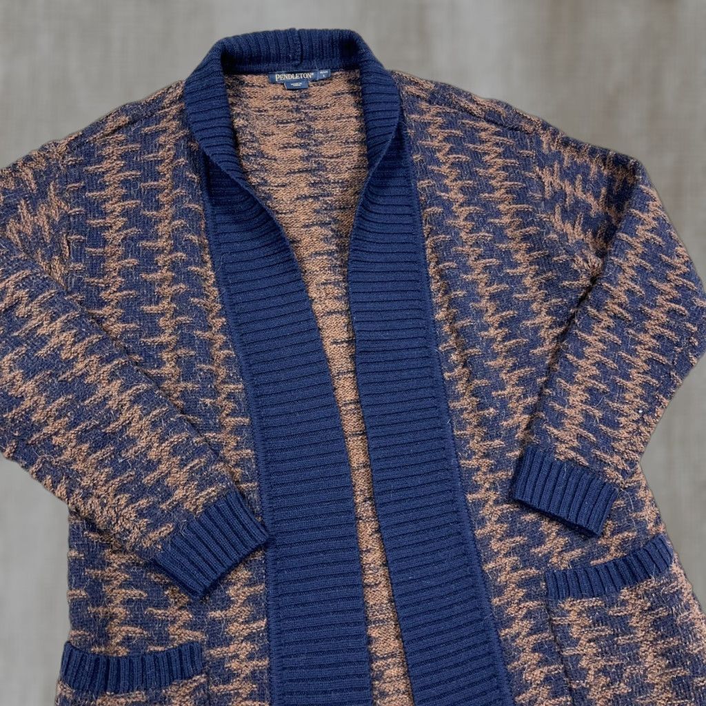 Pendleton Pendleton Cardigan Sweater Women L Open Front Wool Alpaca Shawl Neck V-Neck Pockets Geometric Bohemian vintage? no Size L / US 10 / IT 46 - 1 Thumbnail