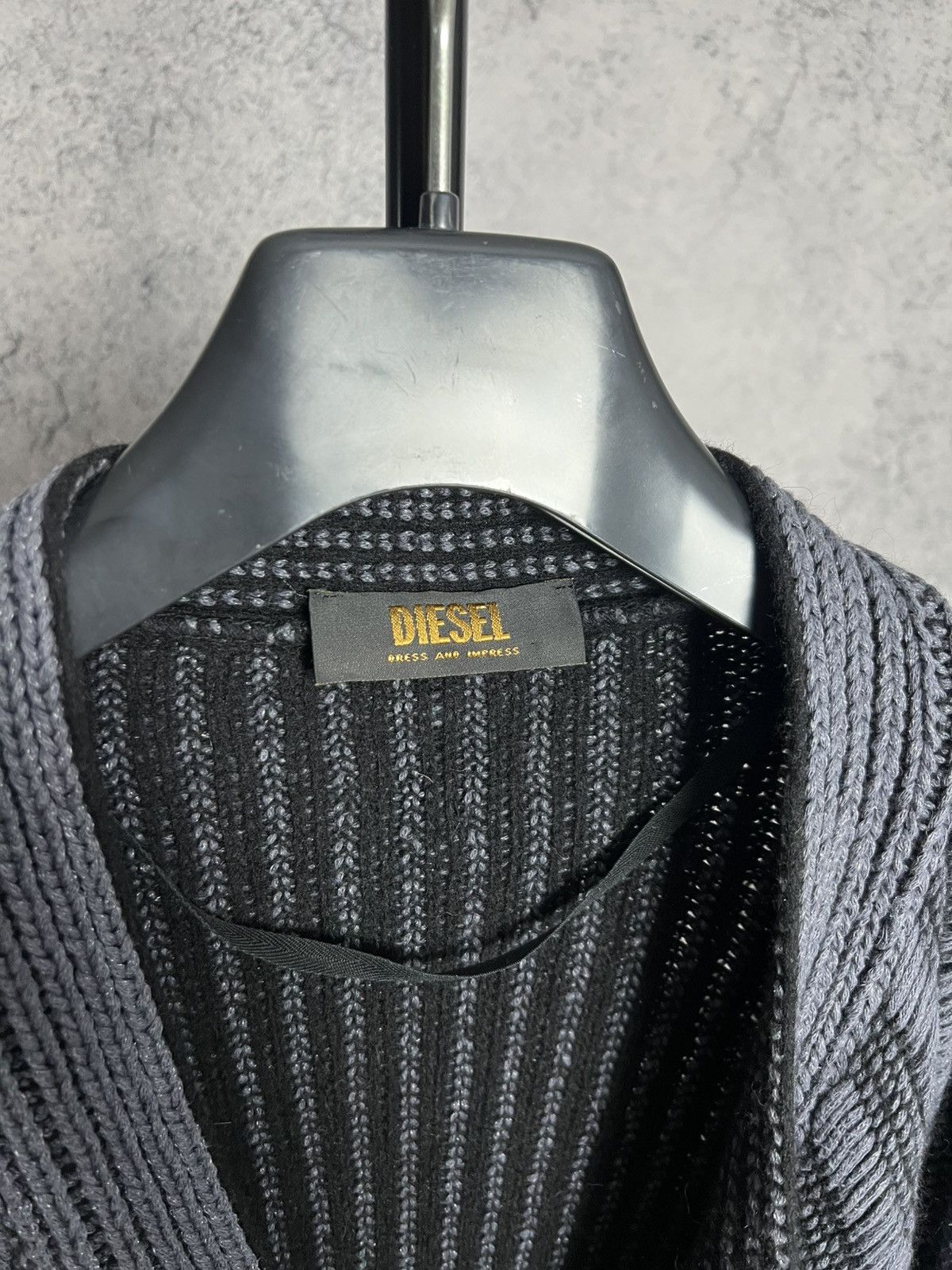 Diesel Heavy Knit Cardigan Sweater Wool Avant Garde