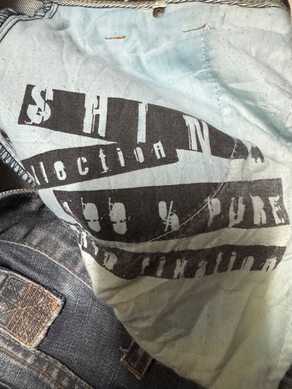 Rusty THRASHED Shine Denim Construction Rusty Blue Distressed Jean Size US 32 / EU 48 - 13 Thumbnail