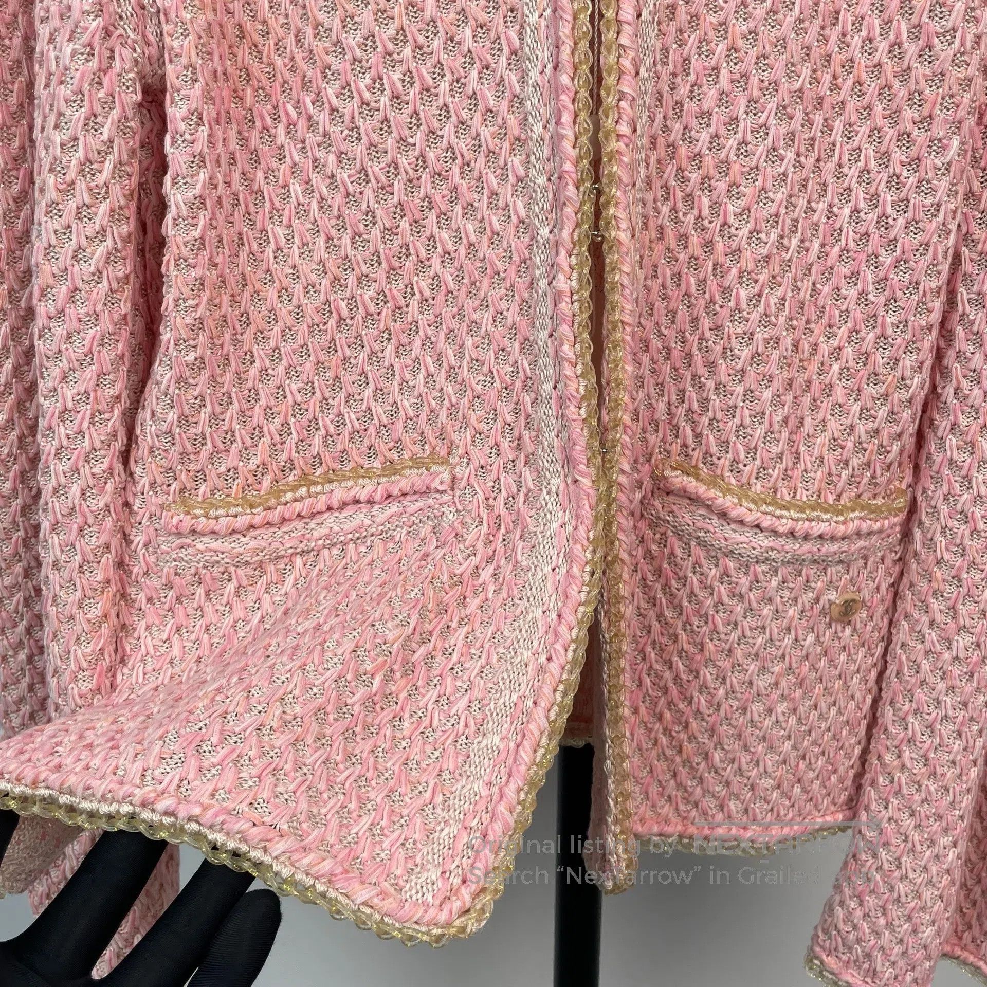 Chanel Chanel Cherry Blossom Pink Knit Open Cardigan Jacket| Size XS / US 0-2 / IT 36-38 - 4 Thumbnail