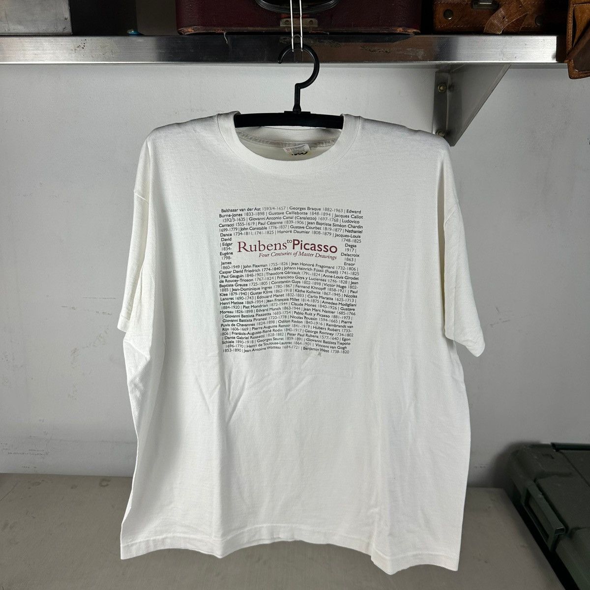 Vintage 90s Rubens to Picasso Four Centuries Master Drawings Art Tee Size US XL / EU 56 / 4 - 1 Thumbnail