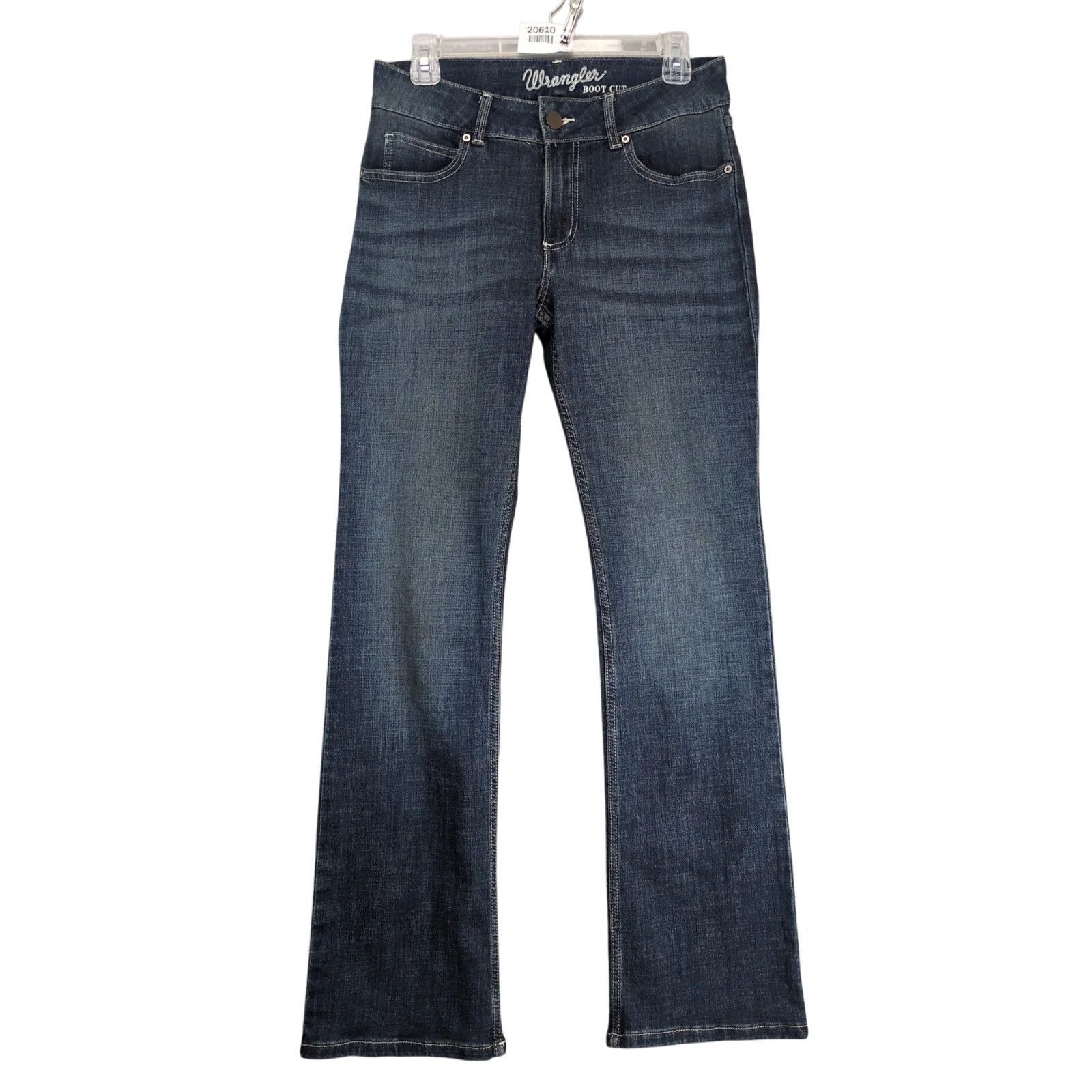 Wrangler Wrangler Boot Cut Jeans Juniors 7 30x32" Dark Wash Stretch Size 30" / US 8 / IT 44 - 1 Thumbnail
