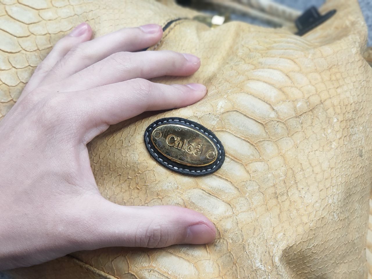 Chloe Vintage 90's Chloe Style bag snakeskin texture handles Y2K Size ONE SIZE - 18 Thumbnail