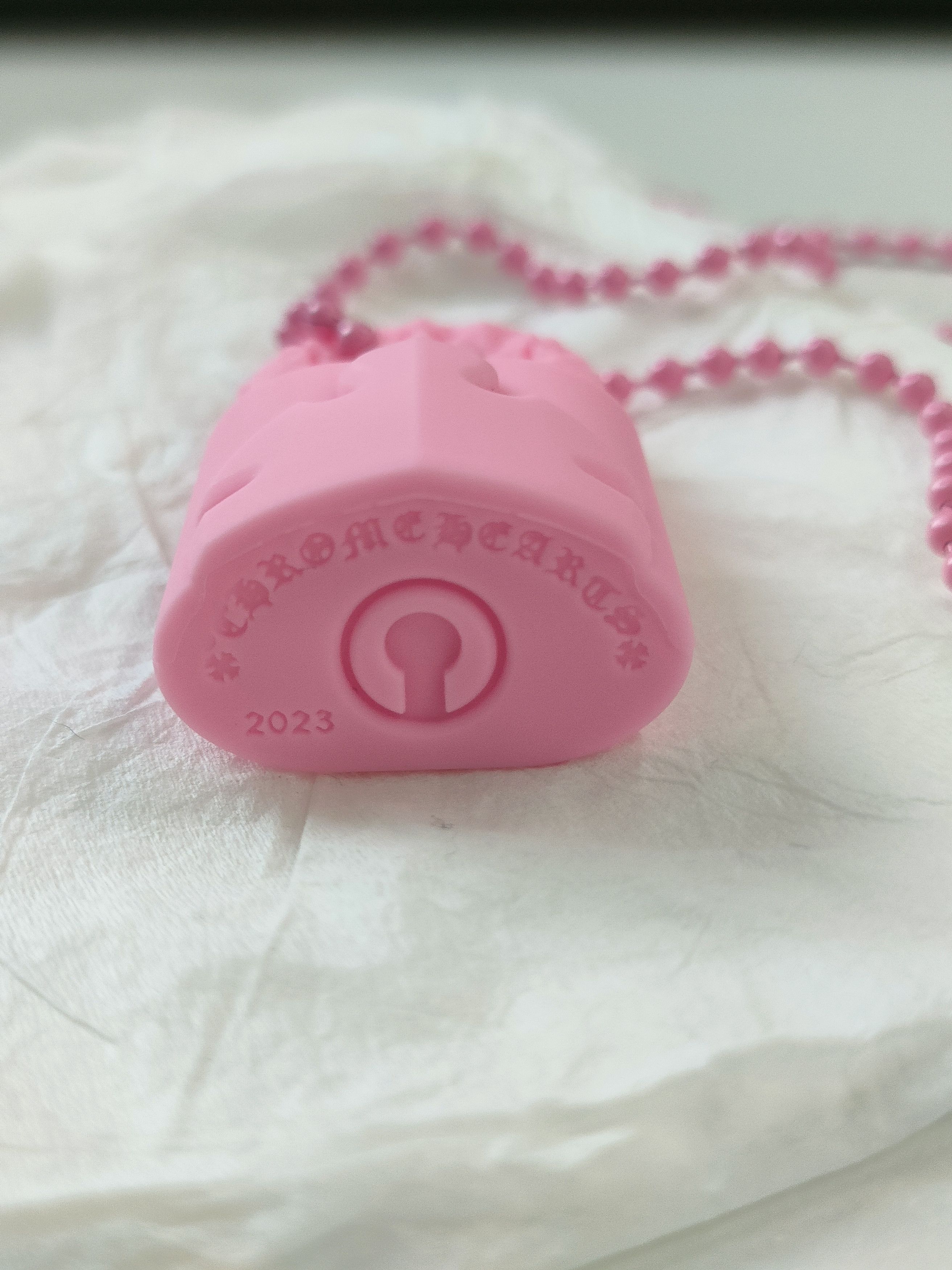 Chrome Hearts Chrome Hearts Pink Resin Lock Pendant Ball Chain Necklace Size ONE SIZE - 7 Thumbnail
