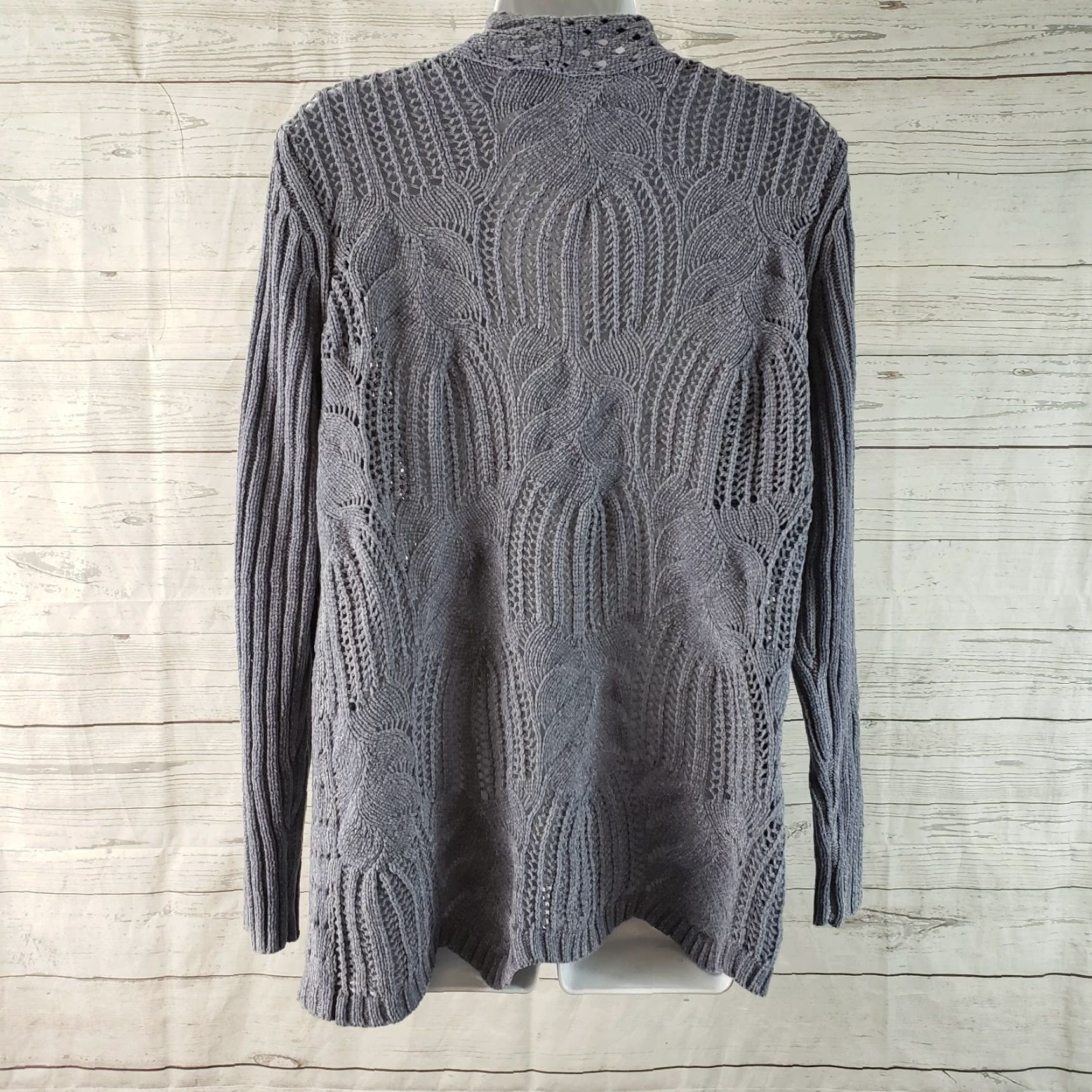 Vintage Sahalie Cardigan Womens Open Front Knitted Chenille Purple Large Size L Knit Sweater Size L / US 10 / IT 46 - 4 Thumbnail