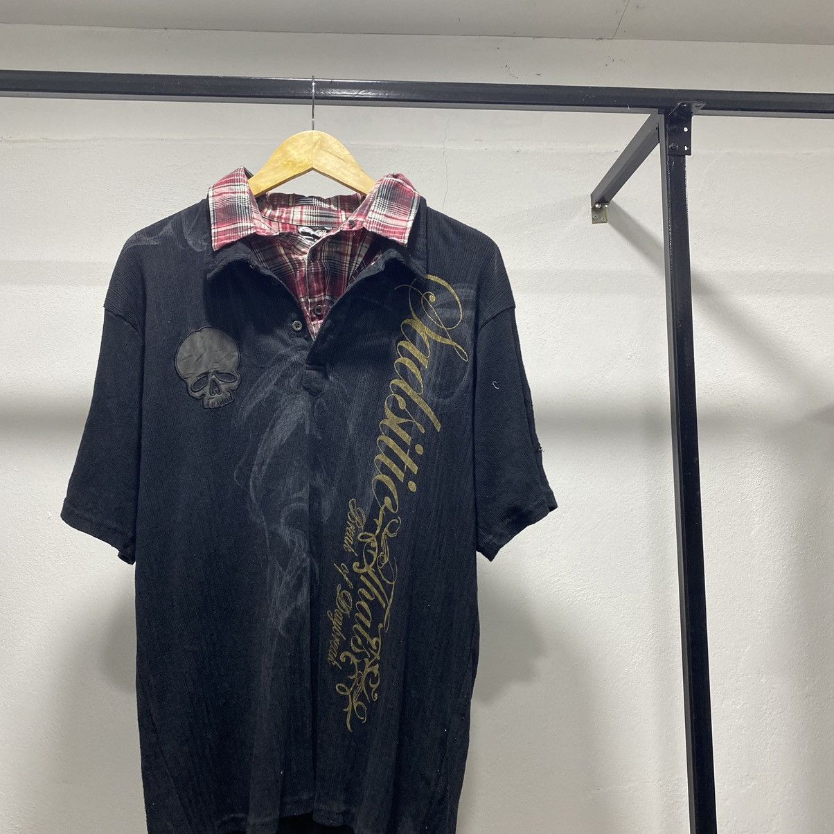 Japanese Brand Skull☠️ Clash Double Collar Y2K Poem Punk Grunge 90s LGB Size US XL / EU 56 / 4 - 2 Thumbnail