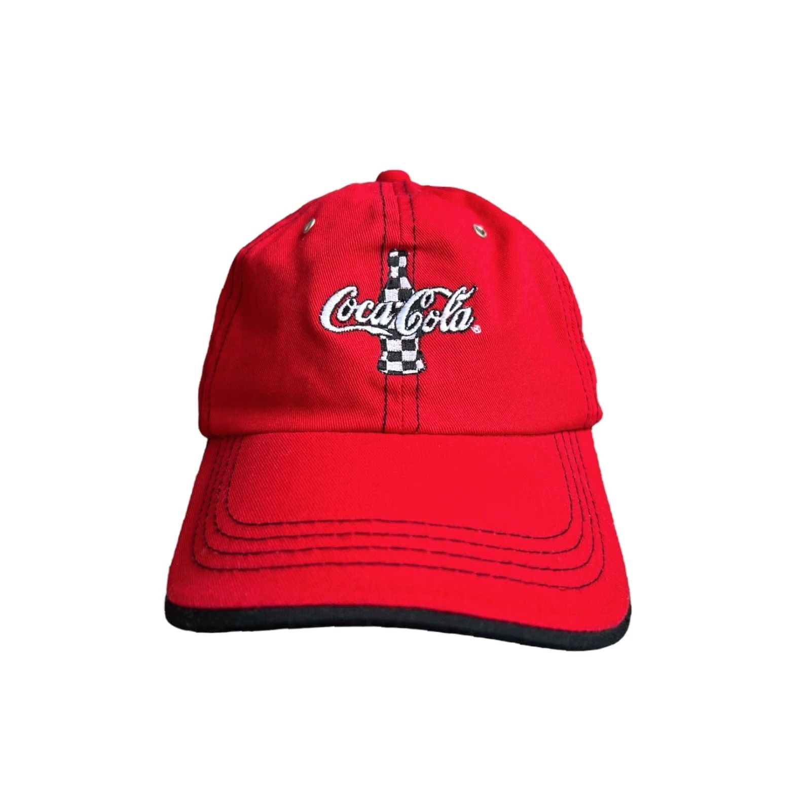 Vintage VINTAGE Coca-Cola Dad Hat Cap Adult OSFA Deadstock NWS 00s y2k Red Adjustable Cap Mens Boys Womens Size ONE SIZE - 2 Thumbnail