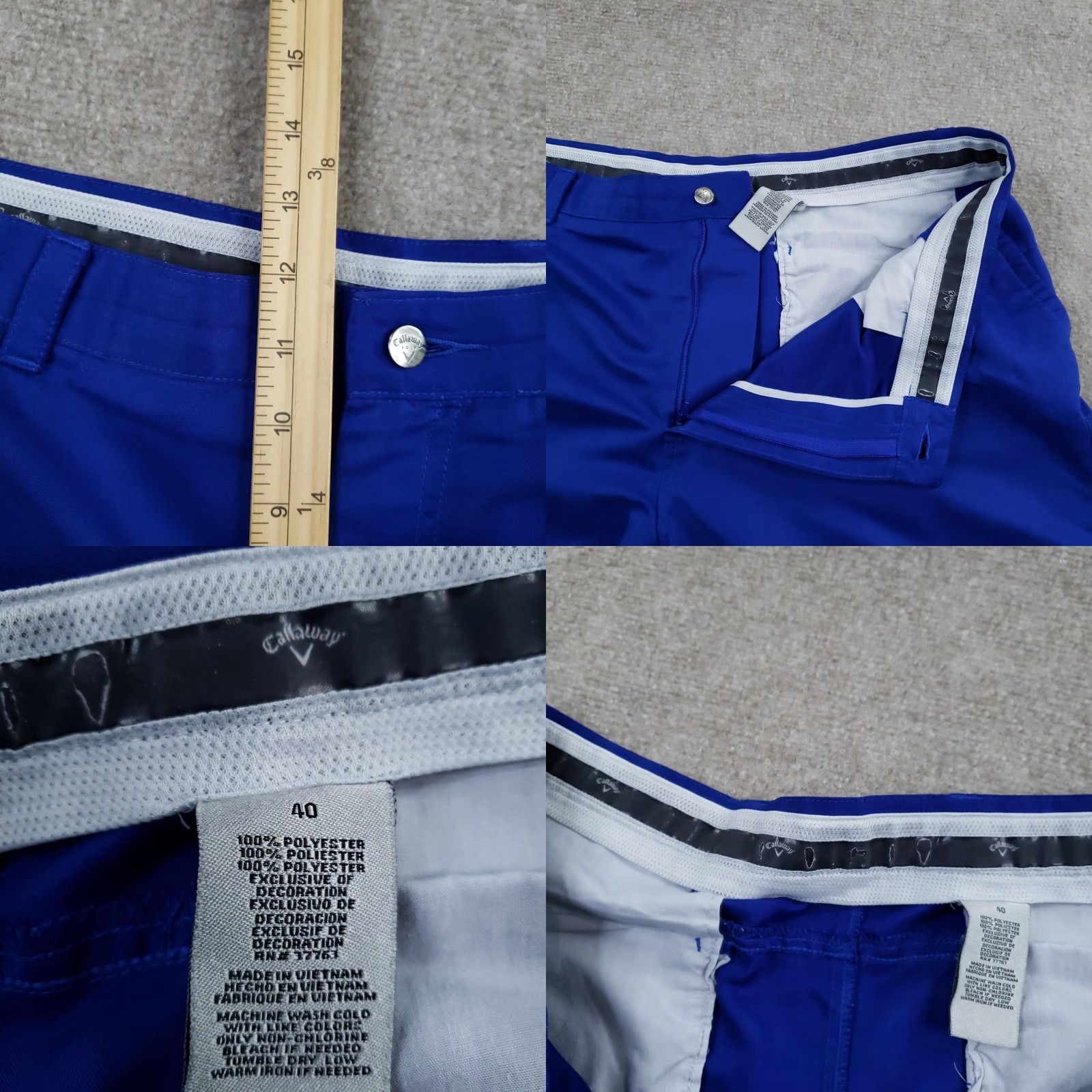 Callaway Callaway Shorts Mens 40 Blue Golf Performance Polyester Stretch Flat Front Size US 40 / EU 56 - 8 Thumbnail
