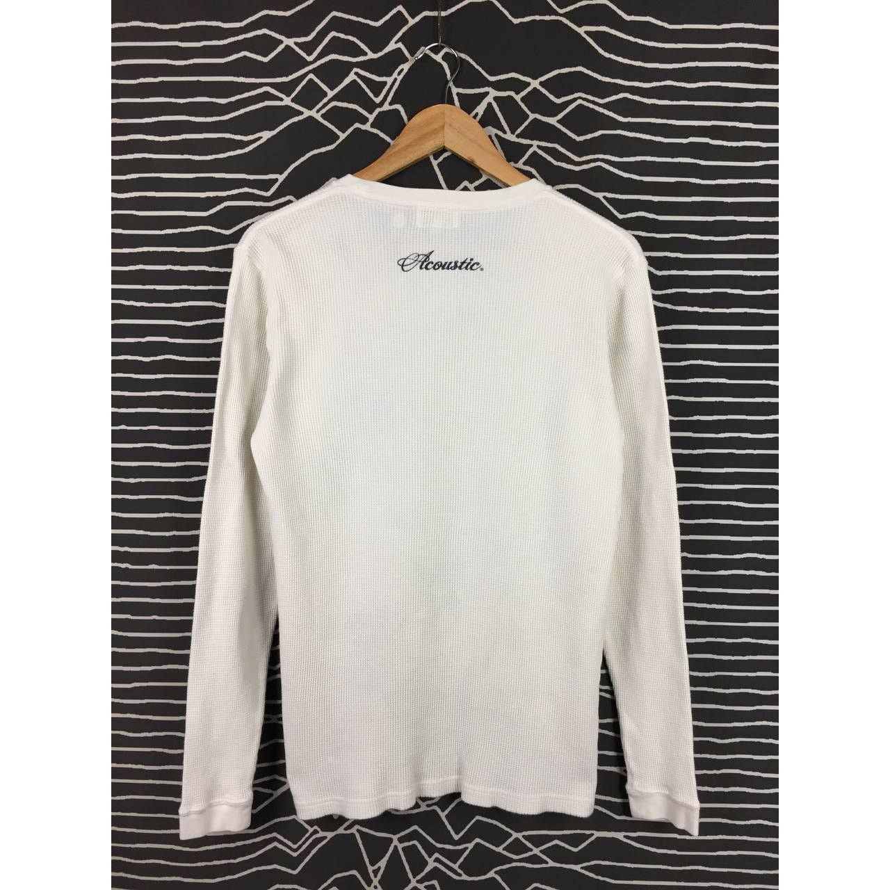 Japanese Brand × Vintage Acoustic Feather Graphic Waffle Knit Longsleeve Tee Size US M / EU 48-50 / 2 - 6 Thumbnail