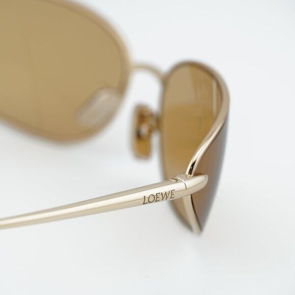 Loewe Loewe LW40164U 32E Sunglasses Shiny Gold Oval Frame, Brown Size ONE SIZE - 5 Thumbnail