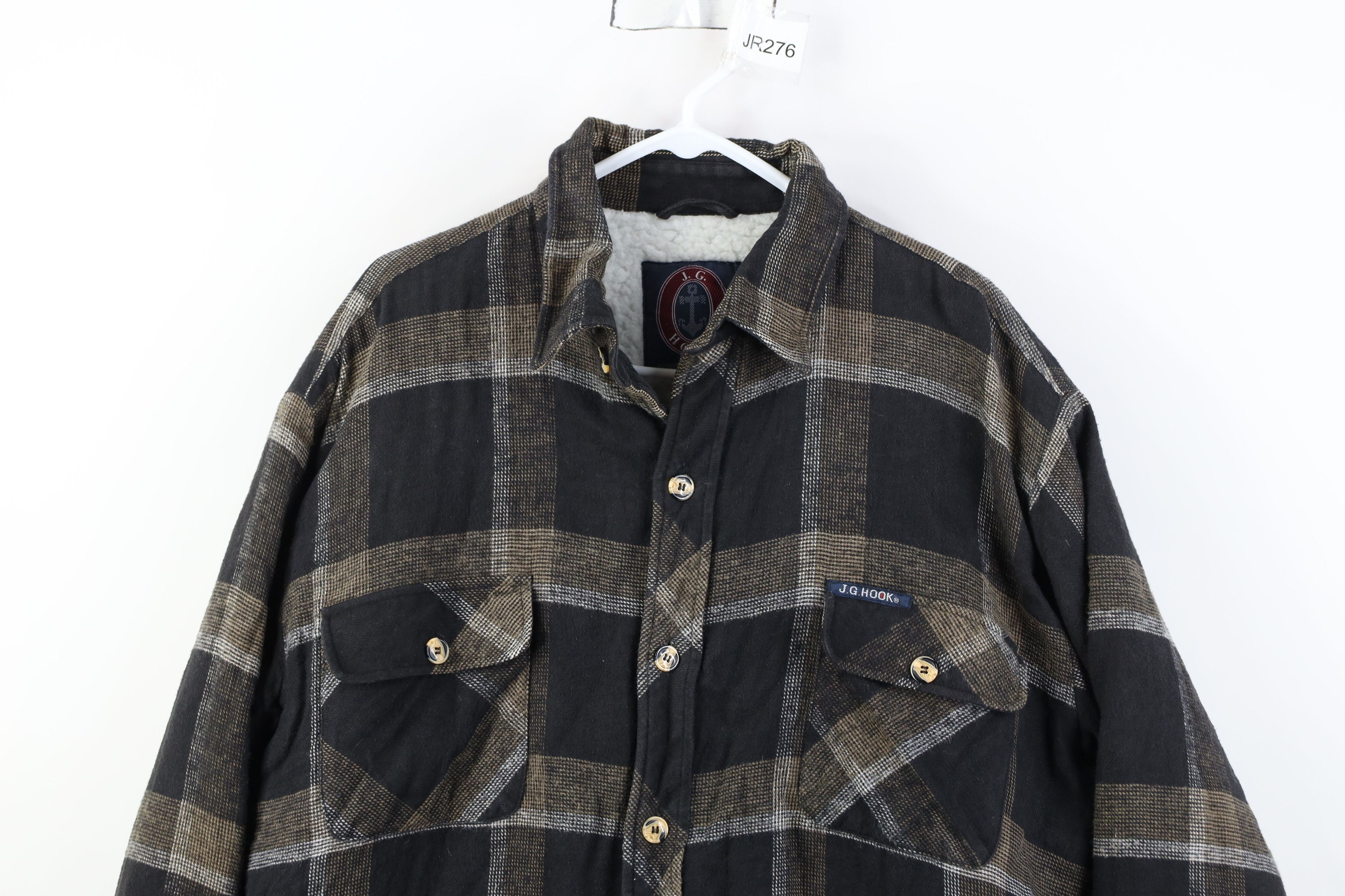 Vintage Vintage 90s Streetwear Lined Flannel Button Shirt Jacket Size US XL / EU 56 / 4 - 2 Thumbnail