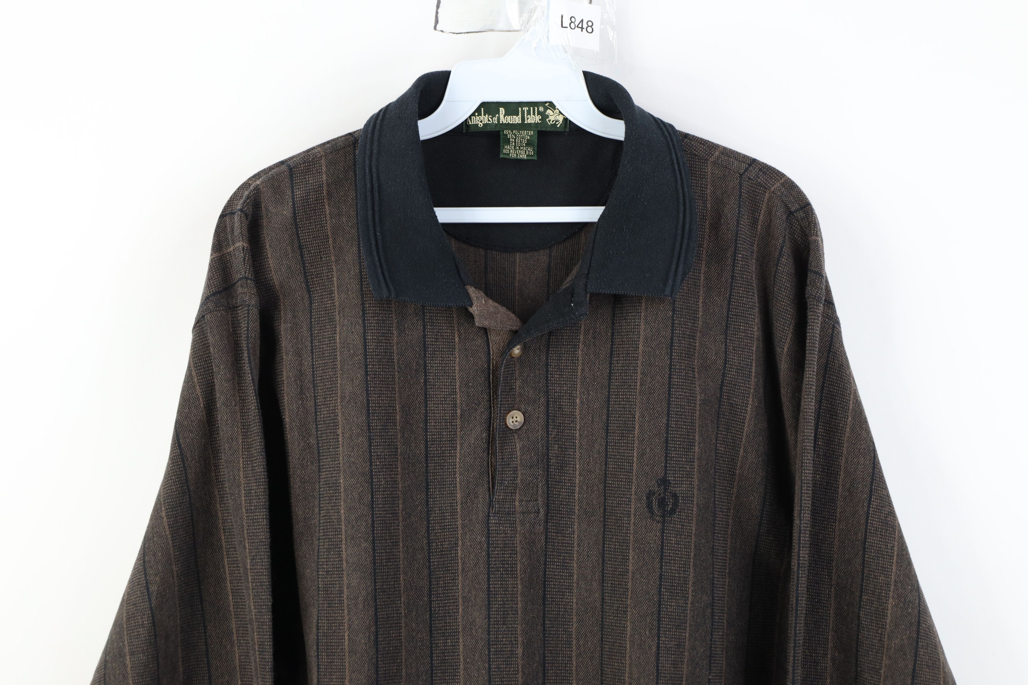Vintage Vintage 90s Streetwear Long Sleeve Rugby Polo Earth Tone Size US L / EU 52-54 / 3 - 2 Thumbnail