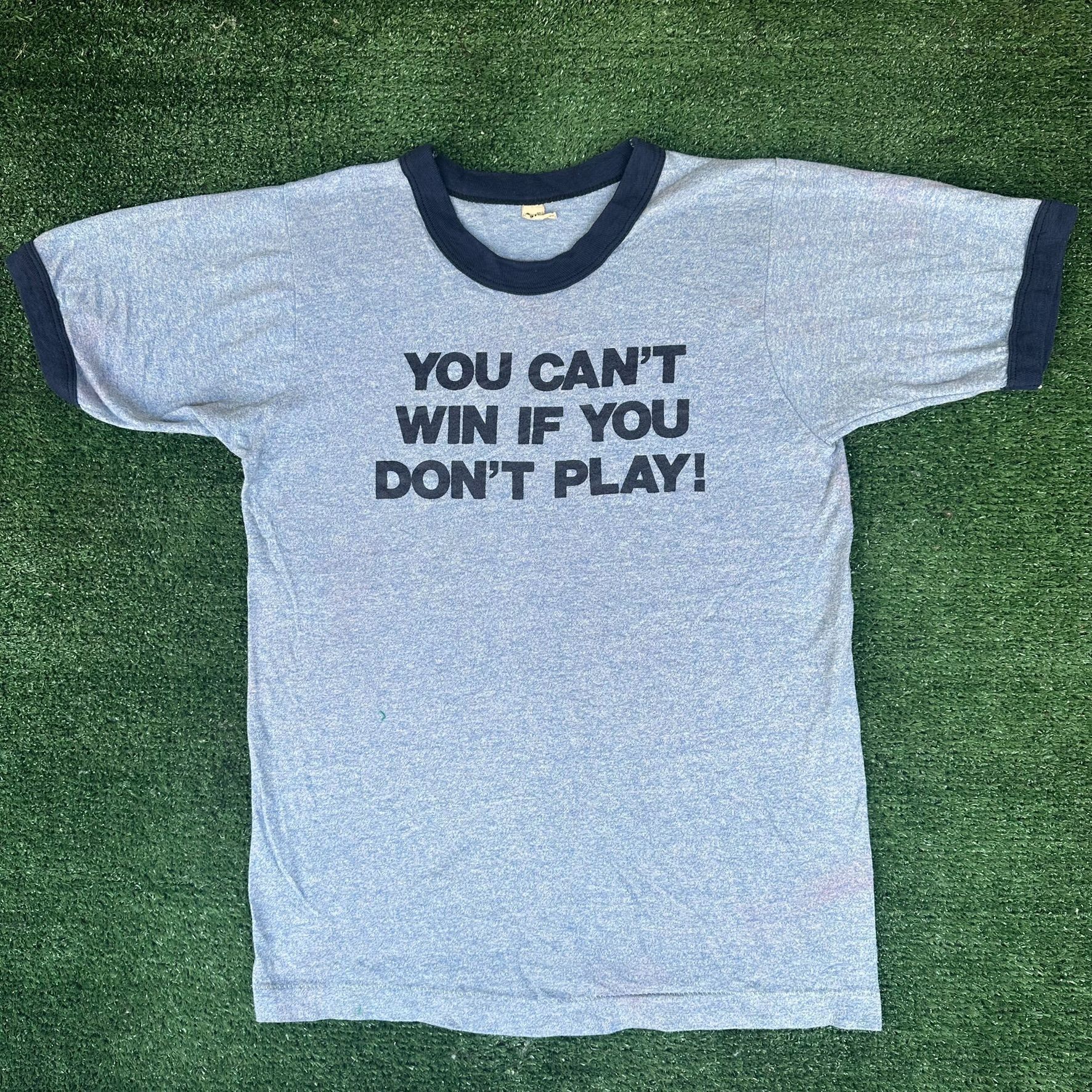 Vintage Vintage 80s Connecticut State Lottery Ringer T-Shirt Blue S Size US S / EU 44-46 / 1 - 1 Thumbnail
