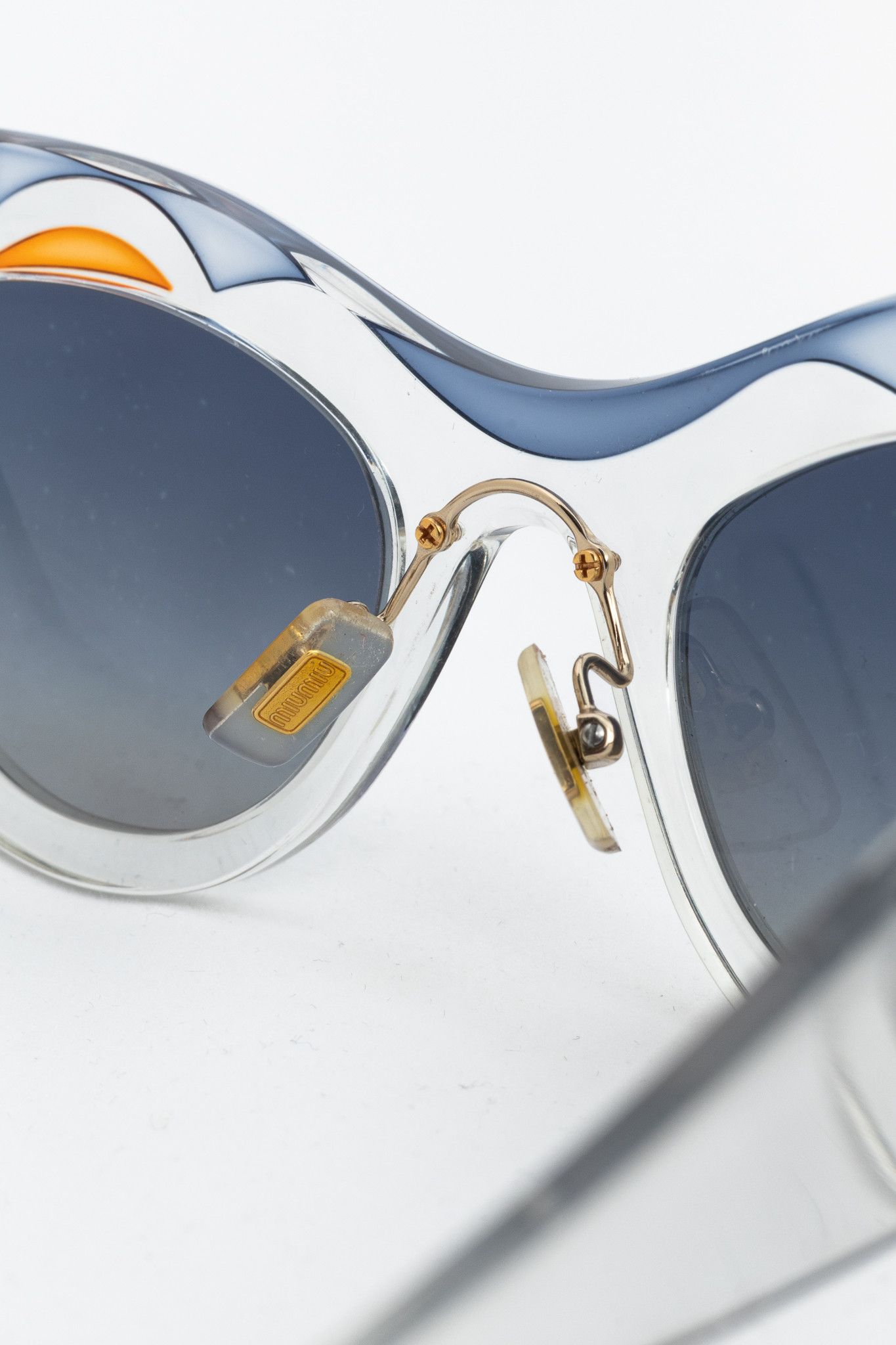 Miu Miu Miu Miu SMU 07P Clear Swirl Cat-Eye Sunglasses Size ONE SIZE - 7 Thumbnail
