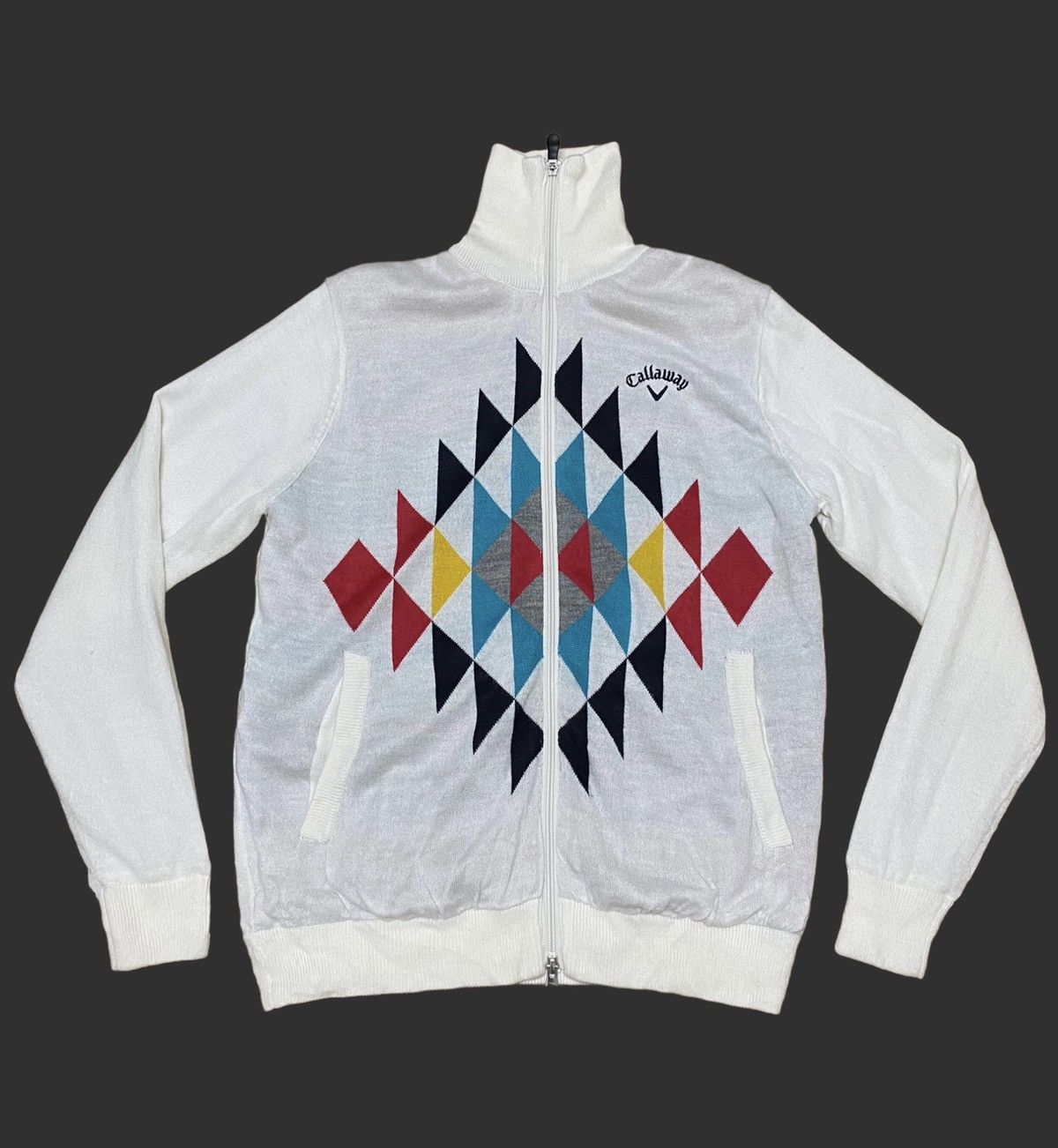 Callaway × Callaway Golf Callaway Sample Diamond Screen Zipper Knitwear Jacket (C2) Size US M / EU 48-50 / 2 - 1 Thumbnail