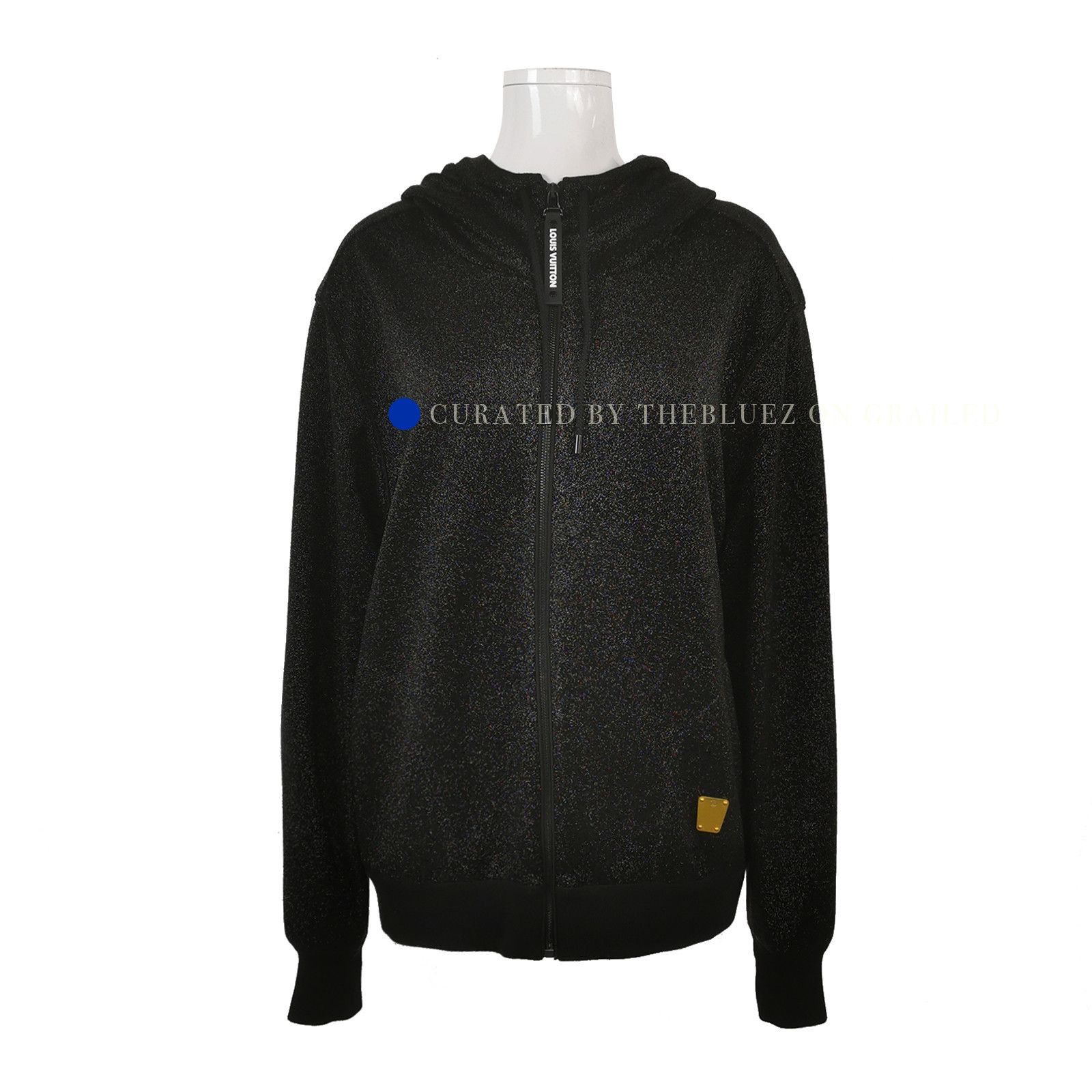 Louis Vuitton Black Metallic Knit Zip Hoodie Size US L / EU 52-54 / 3 - 1 Thumbnail