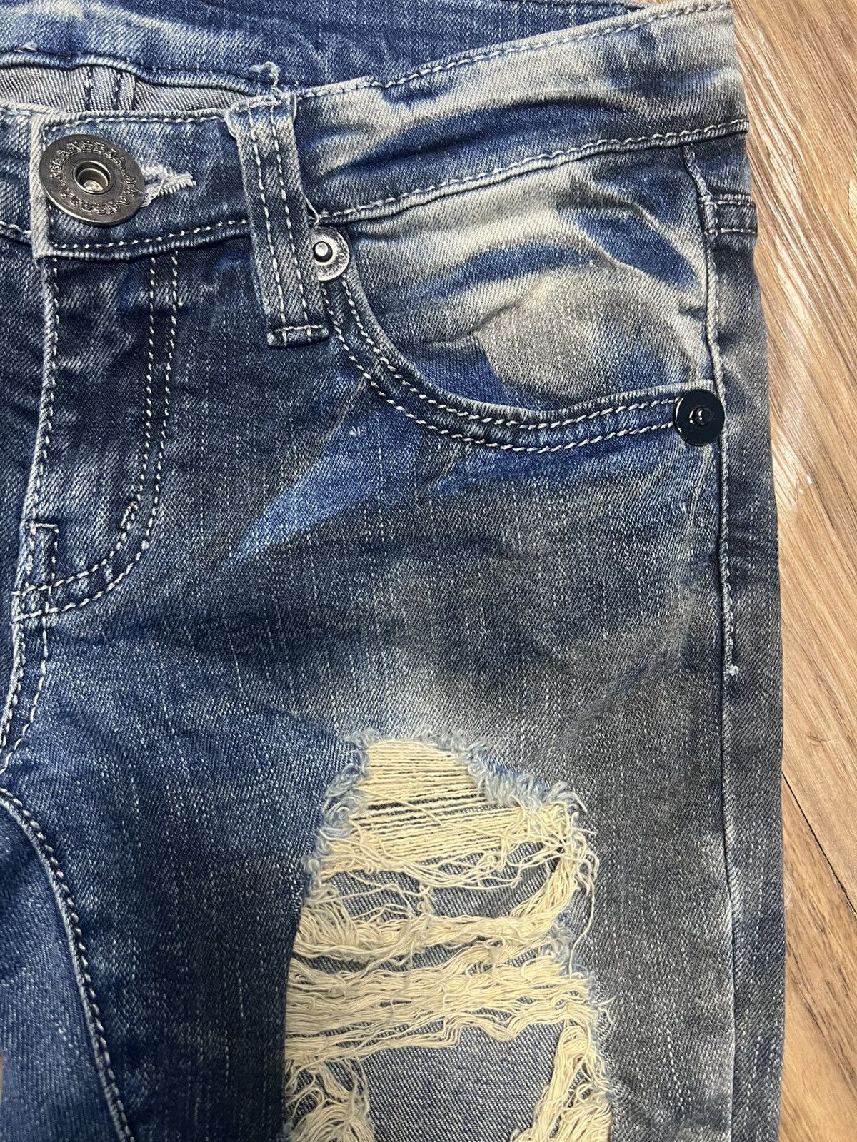 Japanese Brand d.i.a. Ripped Distressed Skinny Jeans Korean Streetwear (42) Size 26" / US 2 / IT 38 - 8 Thumbnail