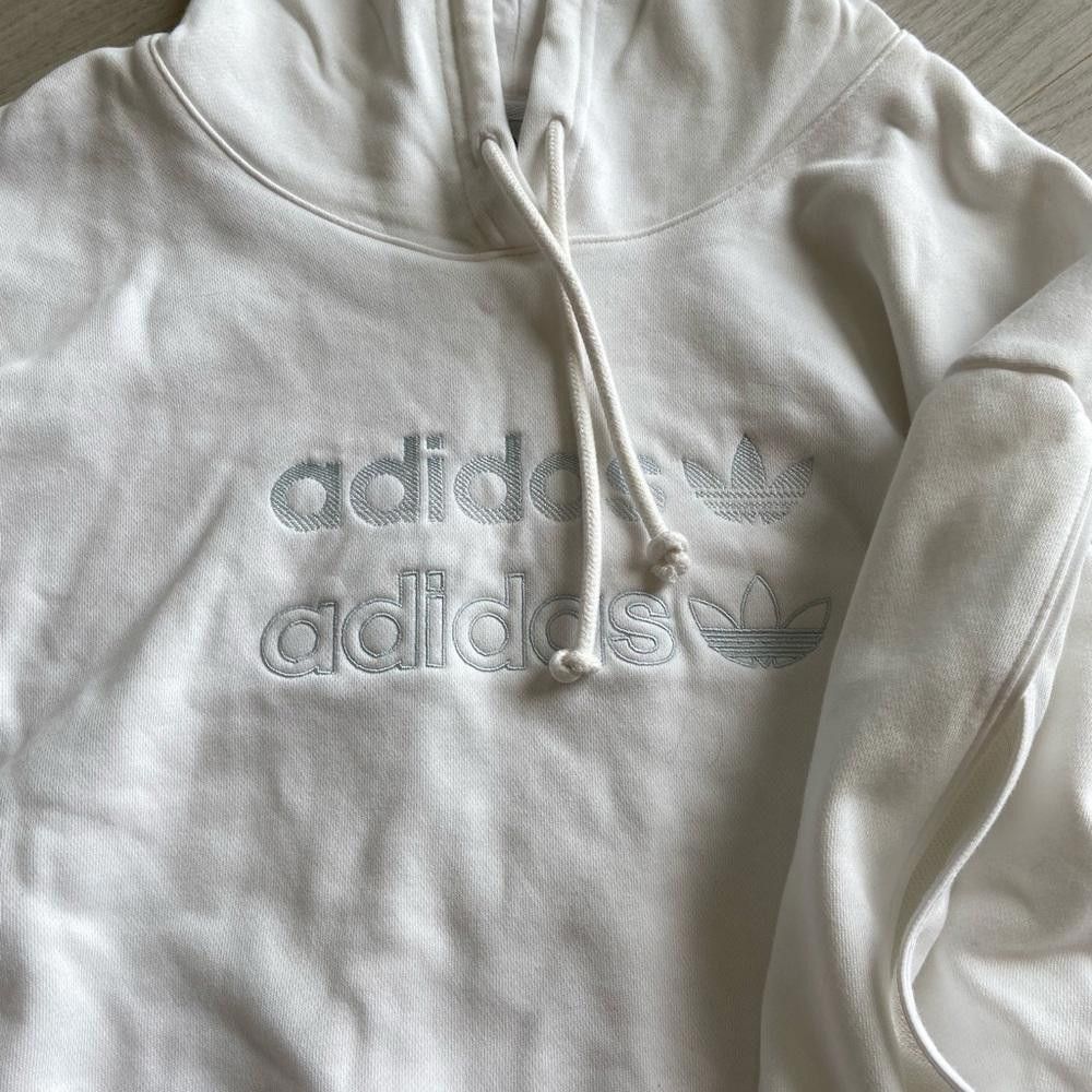 Adidas Adidas White Crop Pullover Sweatshirt Size M / US 6-8 / IT 42-44 - 6 Thumbnail