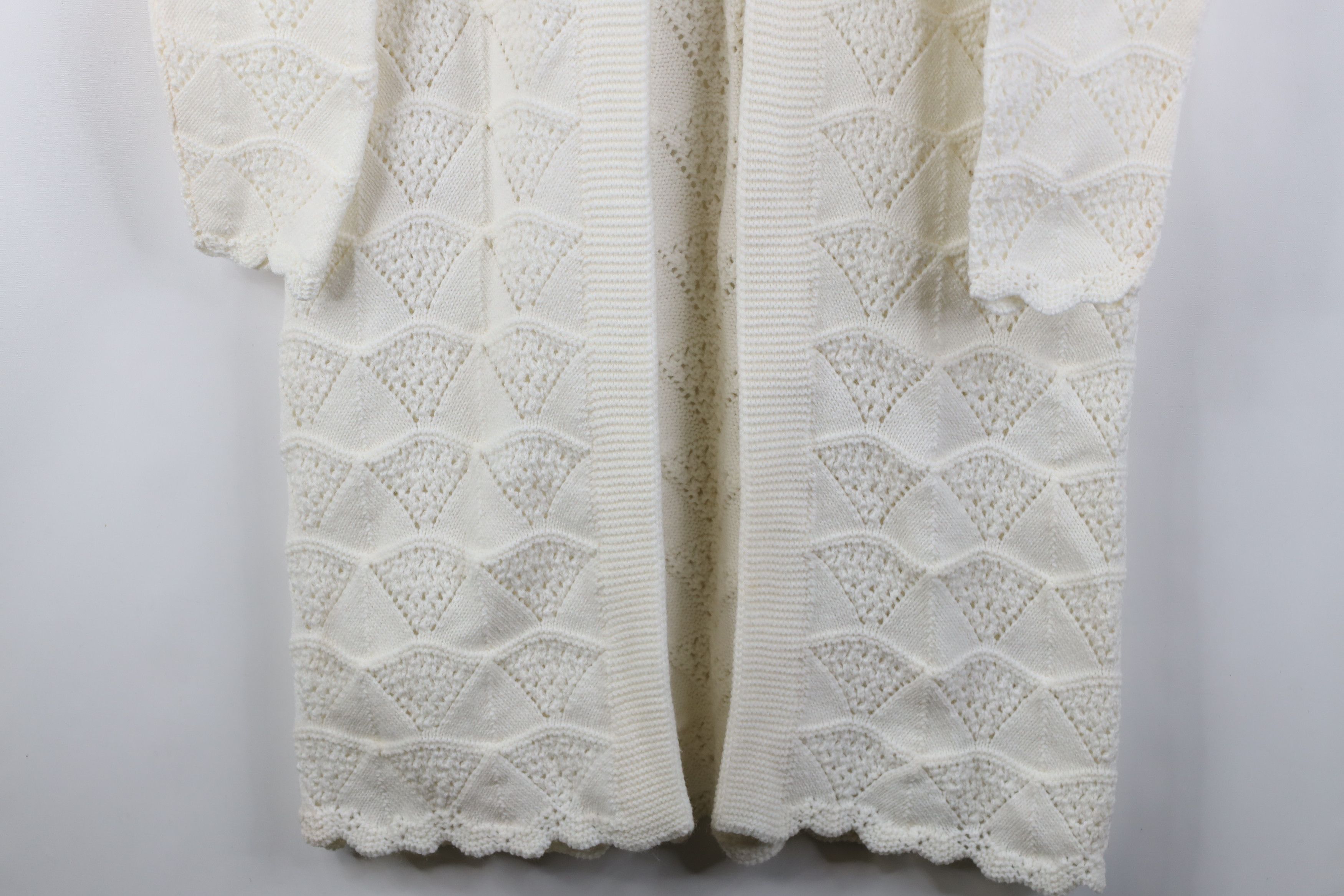 Vintage Deadstock Vintage 50s Collared Open Front Cardigan Sweater Size L / US 10 / IT 46 - 3 Thumbnail