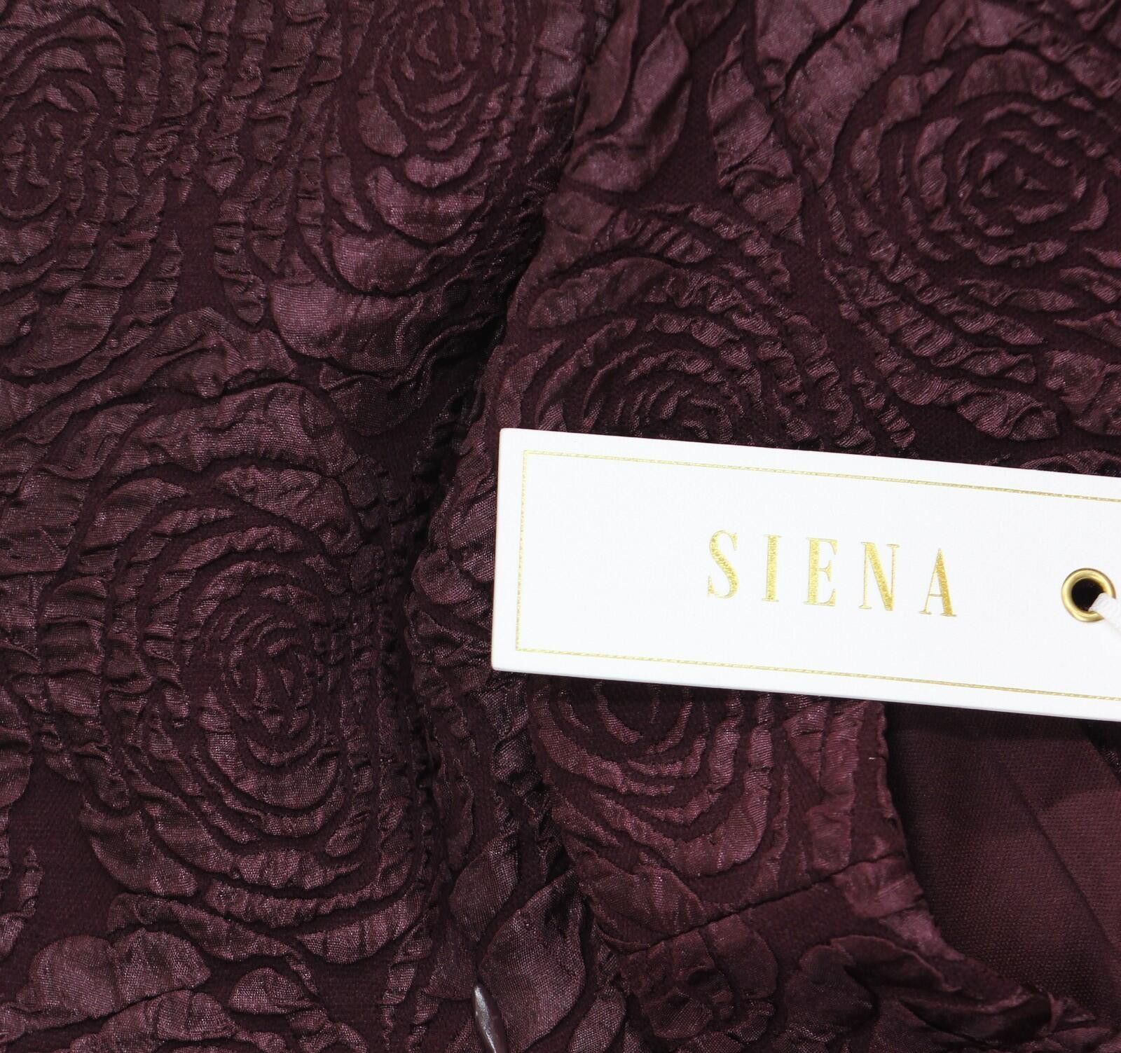 Signal Sport Nwt Siena Floral Jacquard Plunge Dress Satp1685 Wine Red 4 Size S / US 4 / IT 40 - 3 Thumbnail
