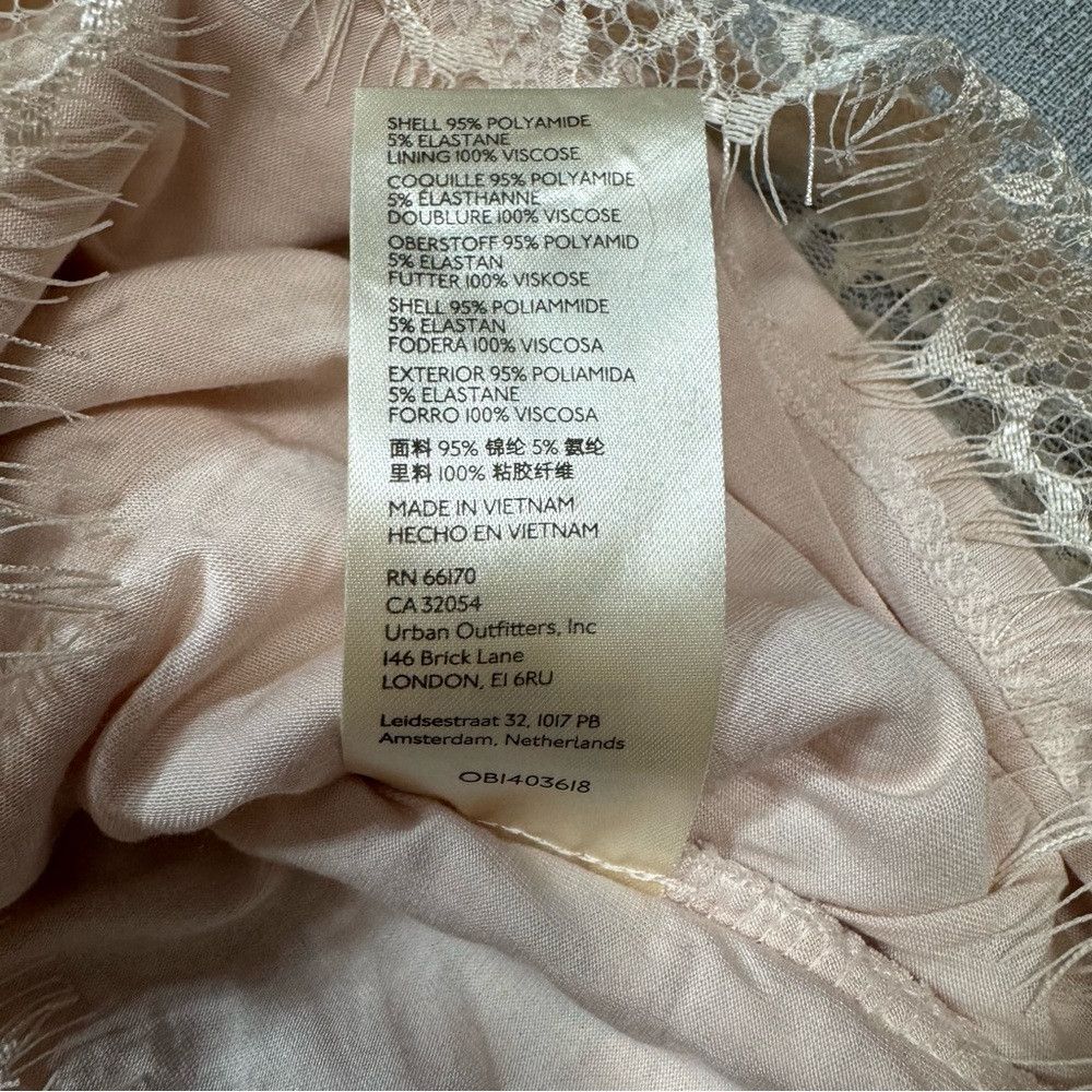 Free People NWT New $148 Free People Pearl Lace Long Sleeve Champagne M Size XS / US 0-2 / IT 36-38 - 8 Thumbnail