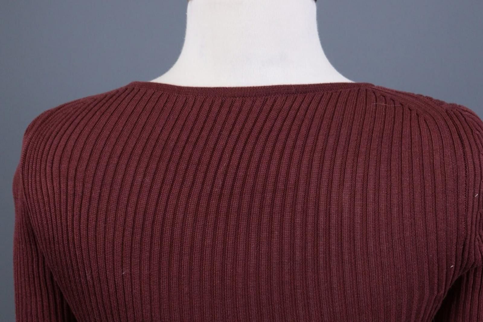 Designer Peruvian Connection Burgundy Ribbed Top Shirt Size S Size S / US 4 / IT 40 - 12 Thumbnail