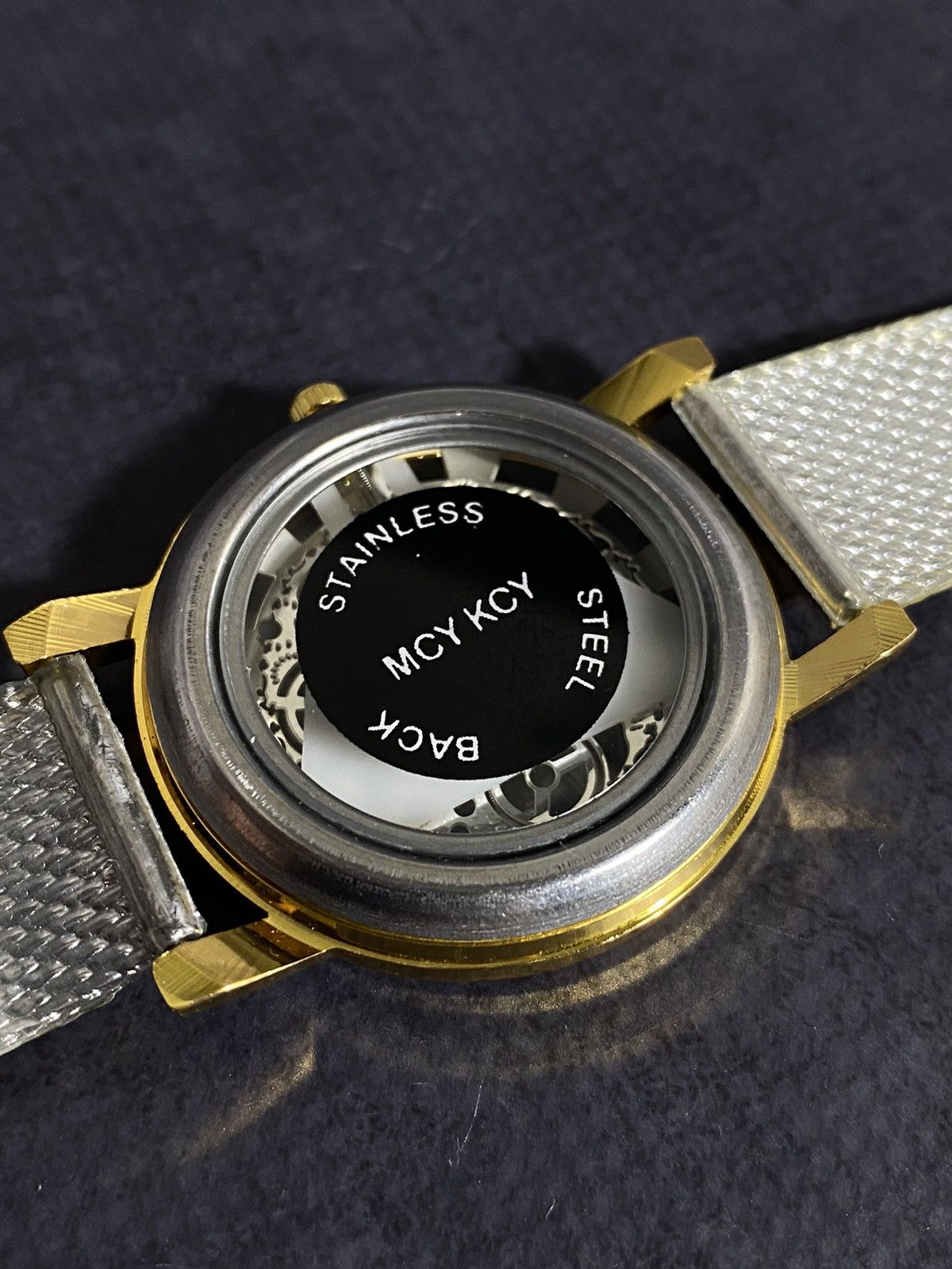 Vintage MEYKEY Skeleton Mechanical Watch Gold Mesh Japanese Brand Size ONE SIZE - 4 Thumbnail