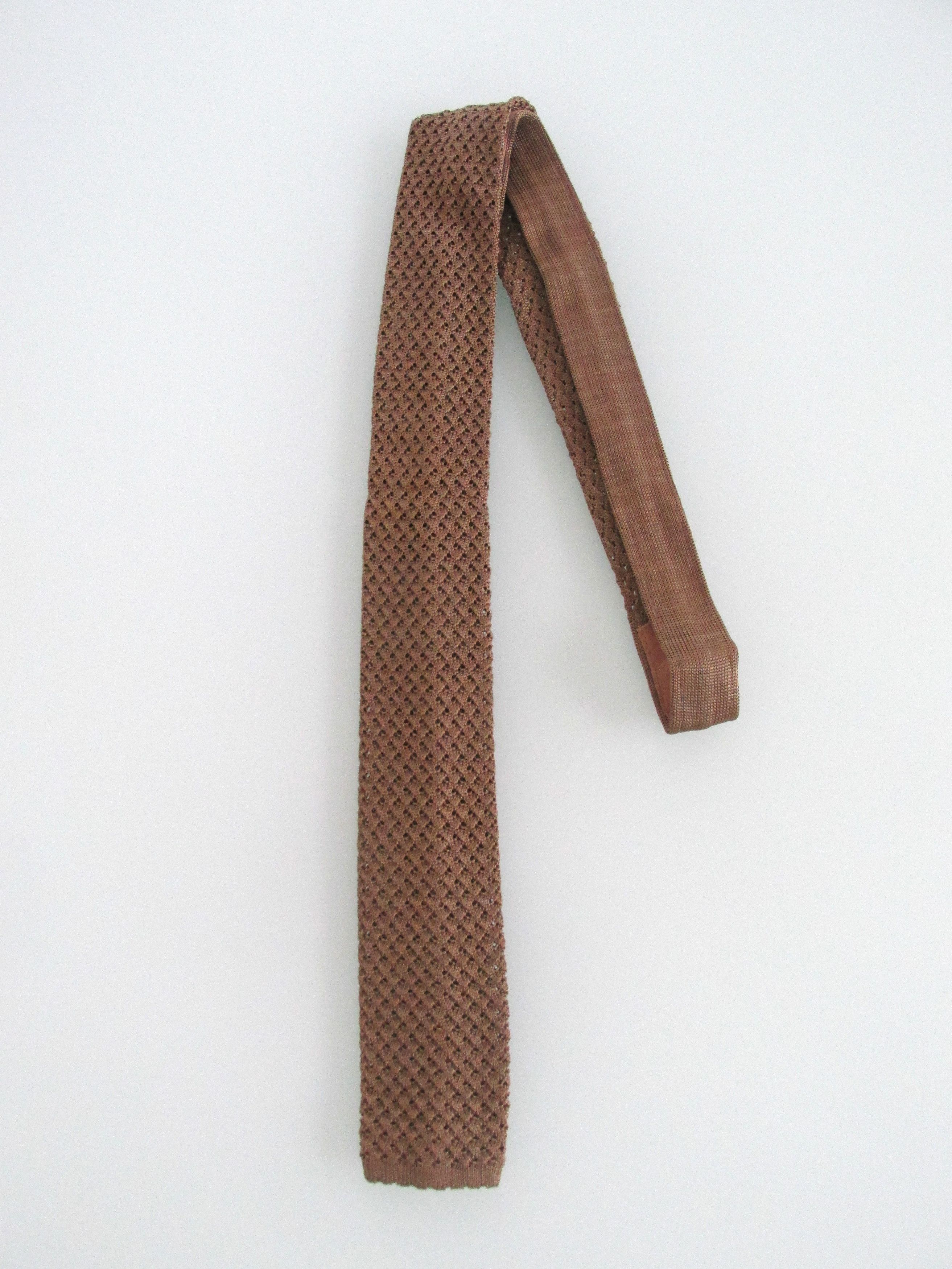 Other Flat/Square Bottom Vintage Men's Knit Tie Size ONE SIZE - 1 Thumbnail