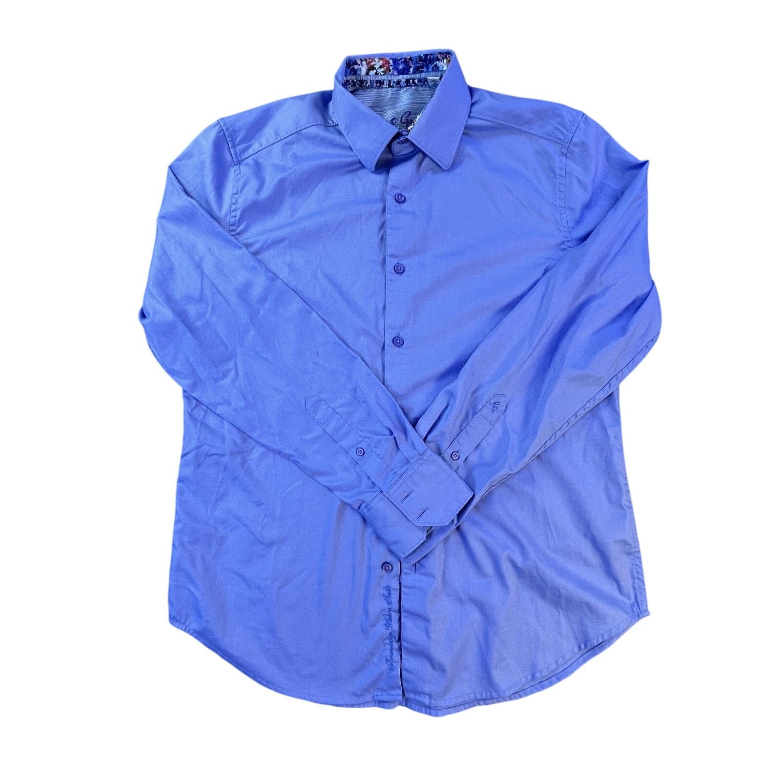 Robert Graham Robert Graham Men's Medium Light Blue Shirt - Floral Trim Size US M / EU 48-50 / 2 - 1 Thumbnail