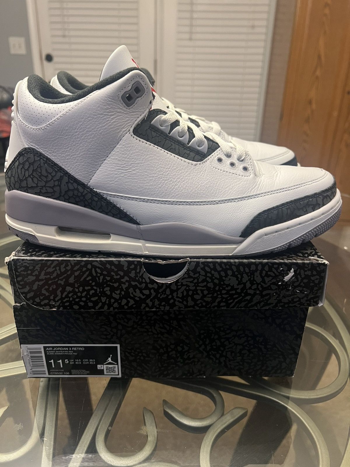 Jordan Brand Jordan 3 Retro “Cement Grey” 2024 Size US 11.5 / EU 44-45 - 5 Thumbnail