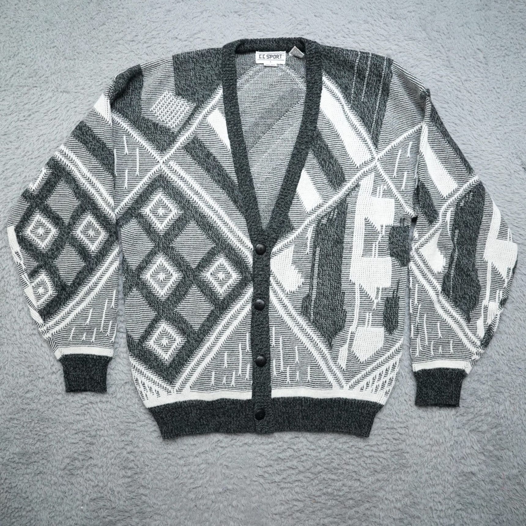 Vintage VINTAGE Cooper Cardigan Sweater Mens LT Gray Button All Seasons 60s 70s 80s Knit Size US L / EU 52-54 / 3 - 2 Thumbnail