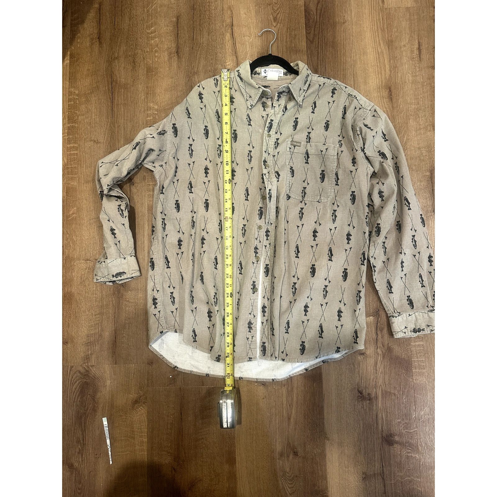 Columbia Columbia Corduroy Shirt Fishing Print 90s USA Made Large Size US L / EU 52-54 / 3 - 5 Thumbnail