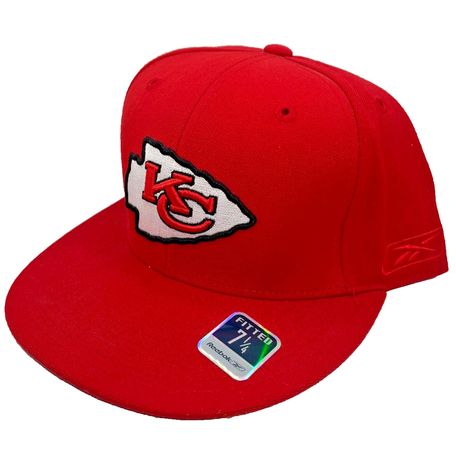 Reebok Kansas City Chiefs Reebok Flat Bill Fitted Hat 7 1/4 Vintage Size ONE SIZE - 1 Thumbnail