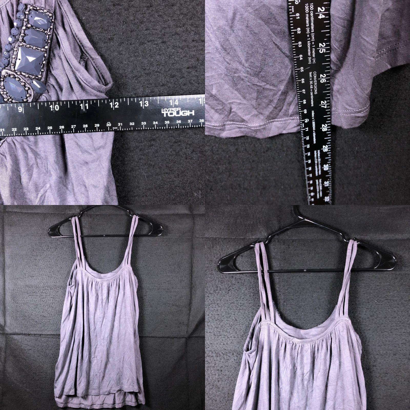 Express Express Blouse Sleeveless Purple Jeweled Tank Small Womens Size S / US 4 / IT 40 - 8 Thumbnail