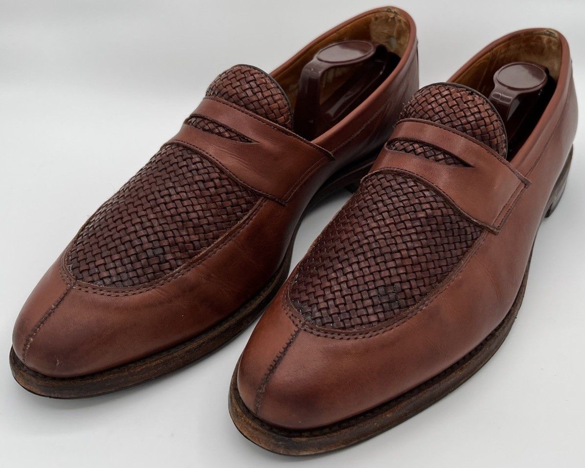 Allen Edmonds Allen Edmonds LEYLAND Chili Brown Leather Penny Loafers 10D Size US 10 / EU 43 - 1 Thumbnail