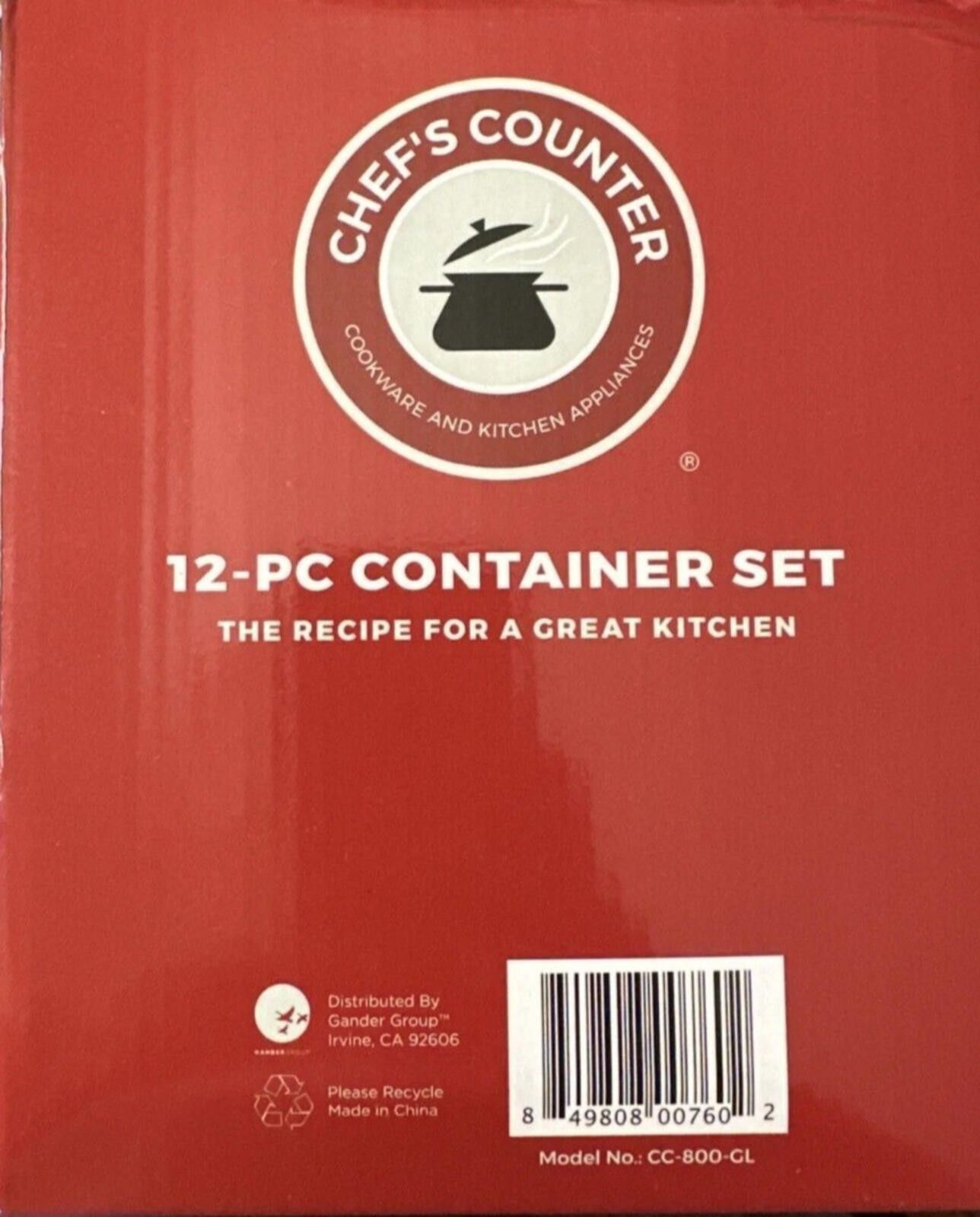 Other Chef's Counter 12 Piece Glass Container Set NEW Size ONE SIZE - 2 Thumbnail
