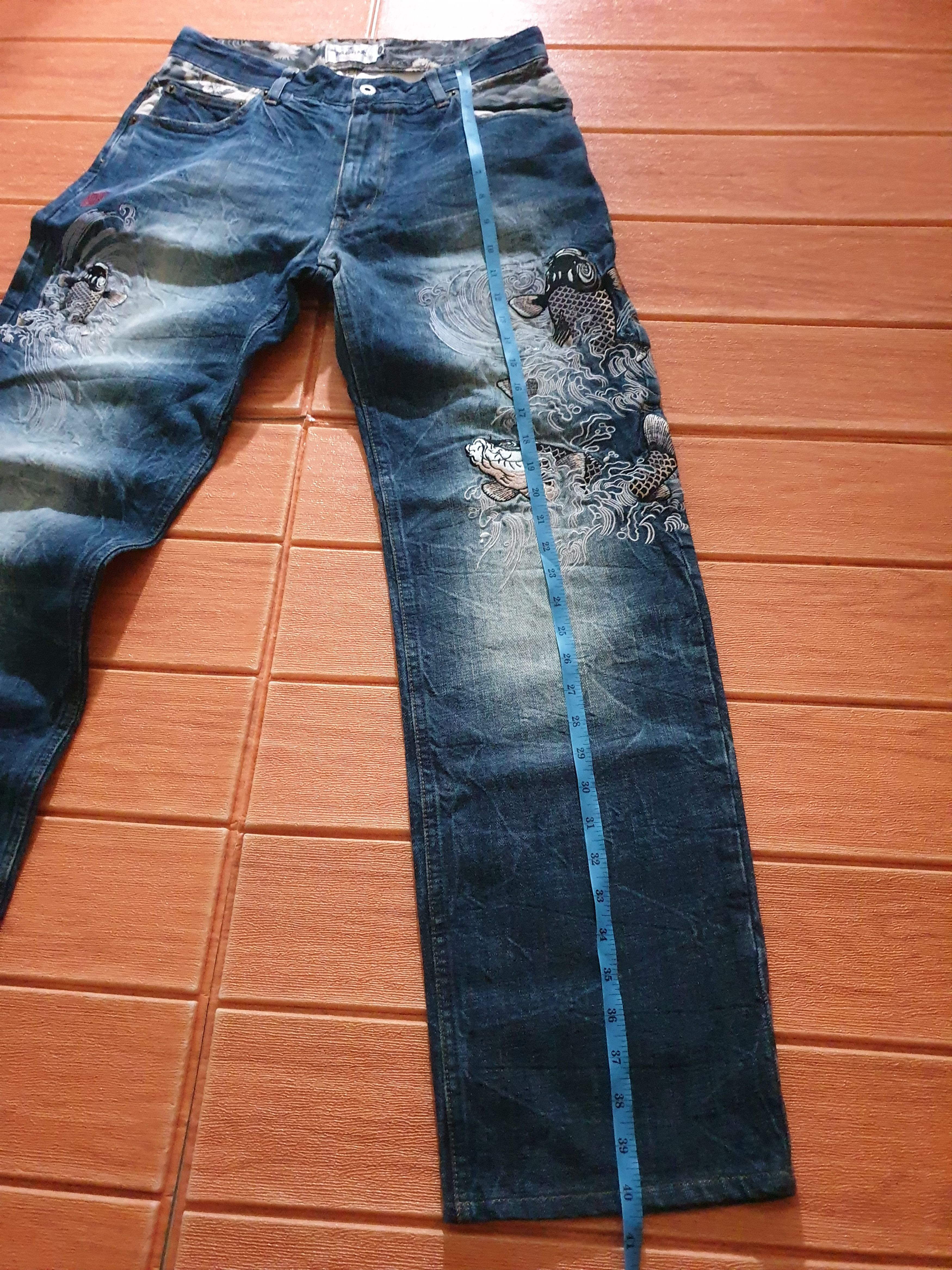 Japanese Brand × PPFM 💥Karakuri tamashi koi fish Japanese brand denim pant Size US 30 / EU 46 - 8 Thumbnail