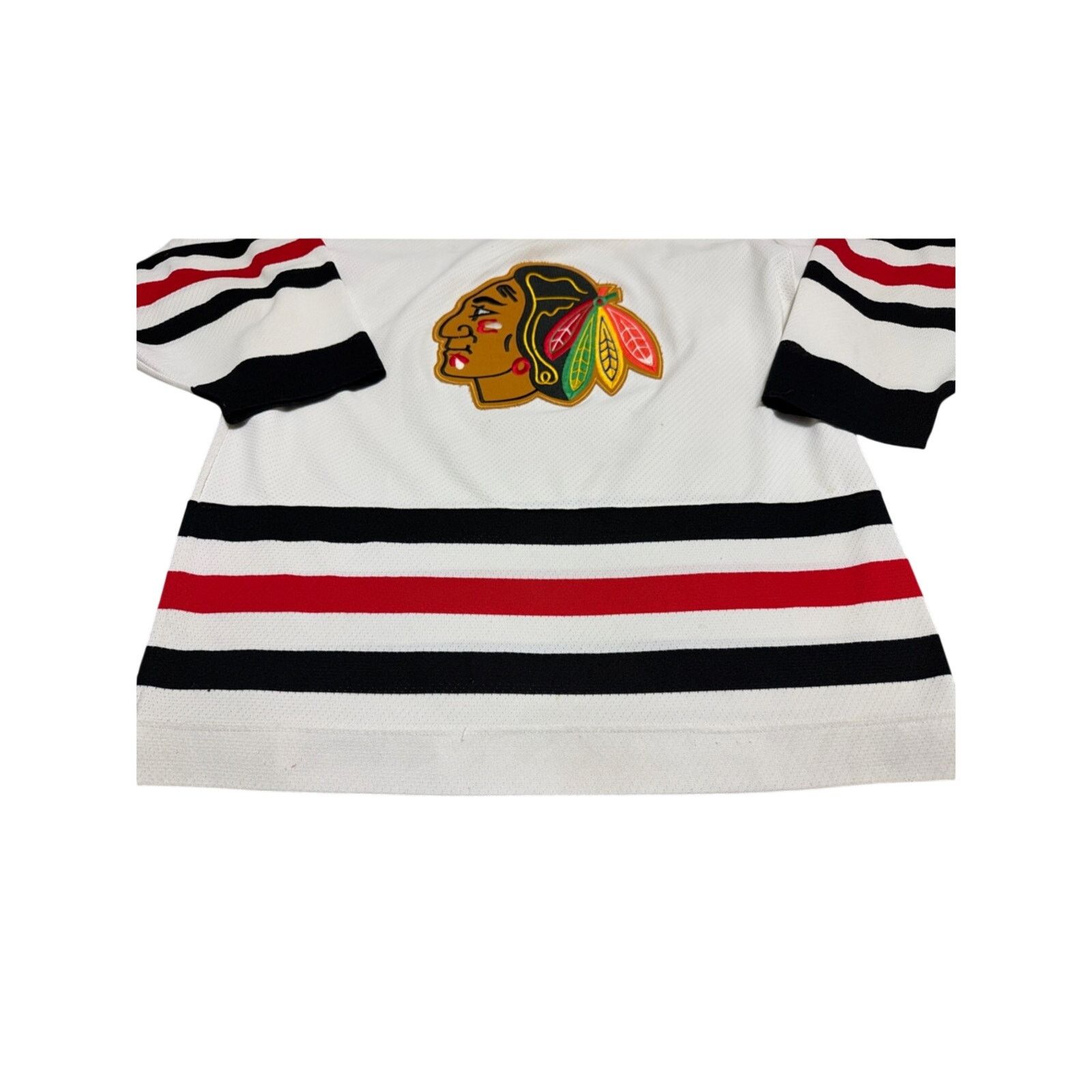 Ccm Vintage Chicago Blackhawks Jersey White NHL Hockey CCM 90s Size US L / EU 52-54 / 3 - 3 Thumbnail