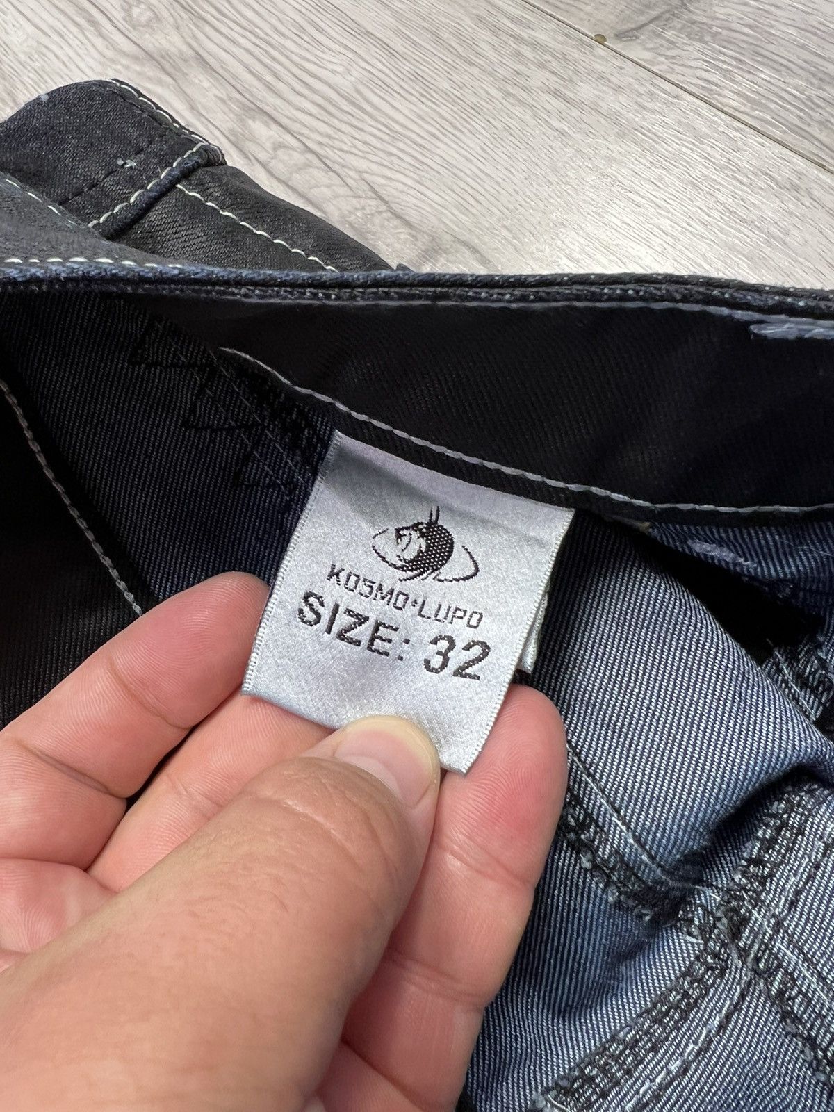 Japanese Brand Vintage Y2K K&M Kosmo Lupo Embroidered Logo Hard Wear Jeans Size US 32 / EU 48 - 15 Thumbnail