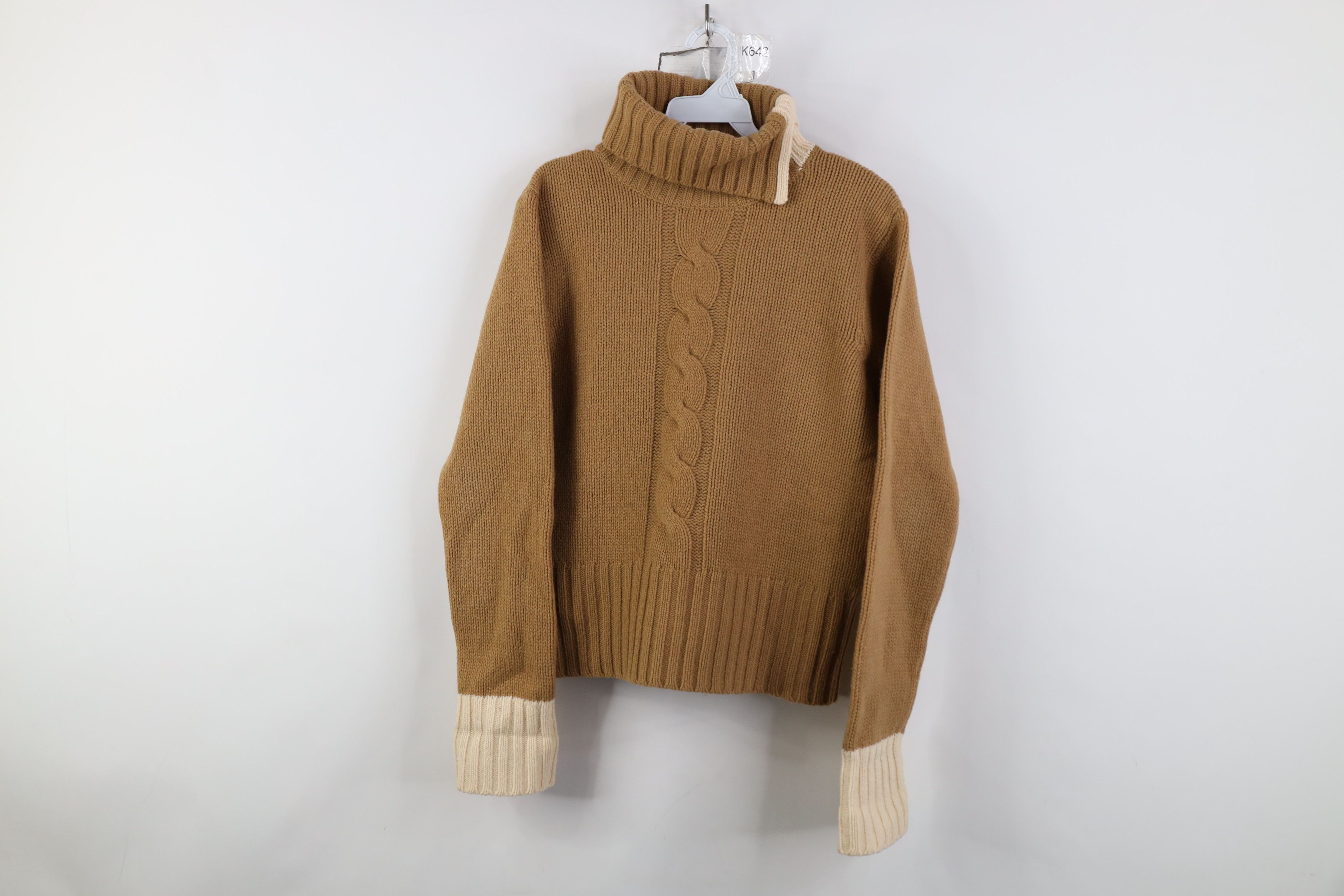 DKNY Vintage 90s Y2K DKNY Cropped Lambswool Turtleneck Sweater Size L / US 10 / IT 46 - 1 Thumbnail
