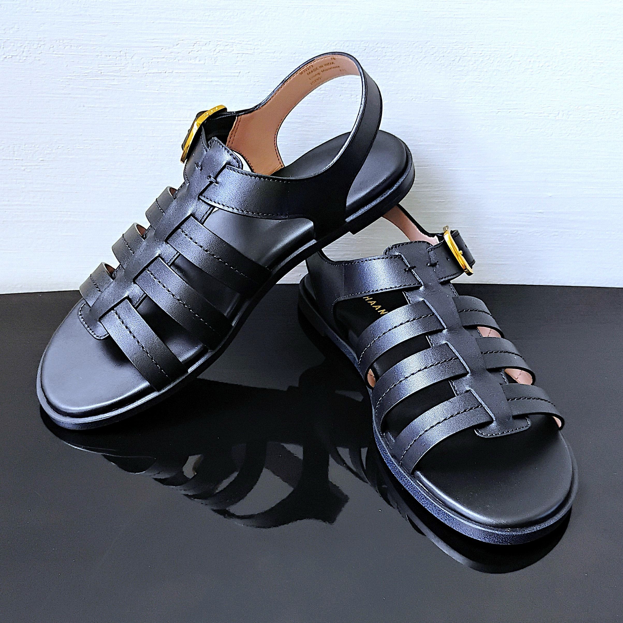 Cole Haan Cole Haan Women's Flynn Fishman Sandals in Amazing Black Size US 7 / IT 37 - 11 Thumbnail