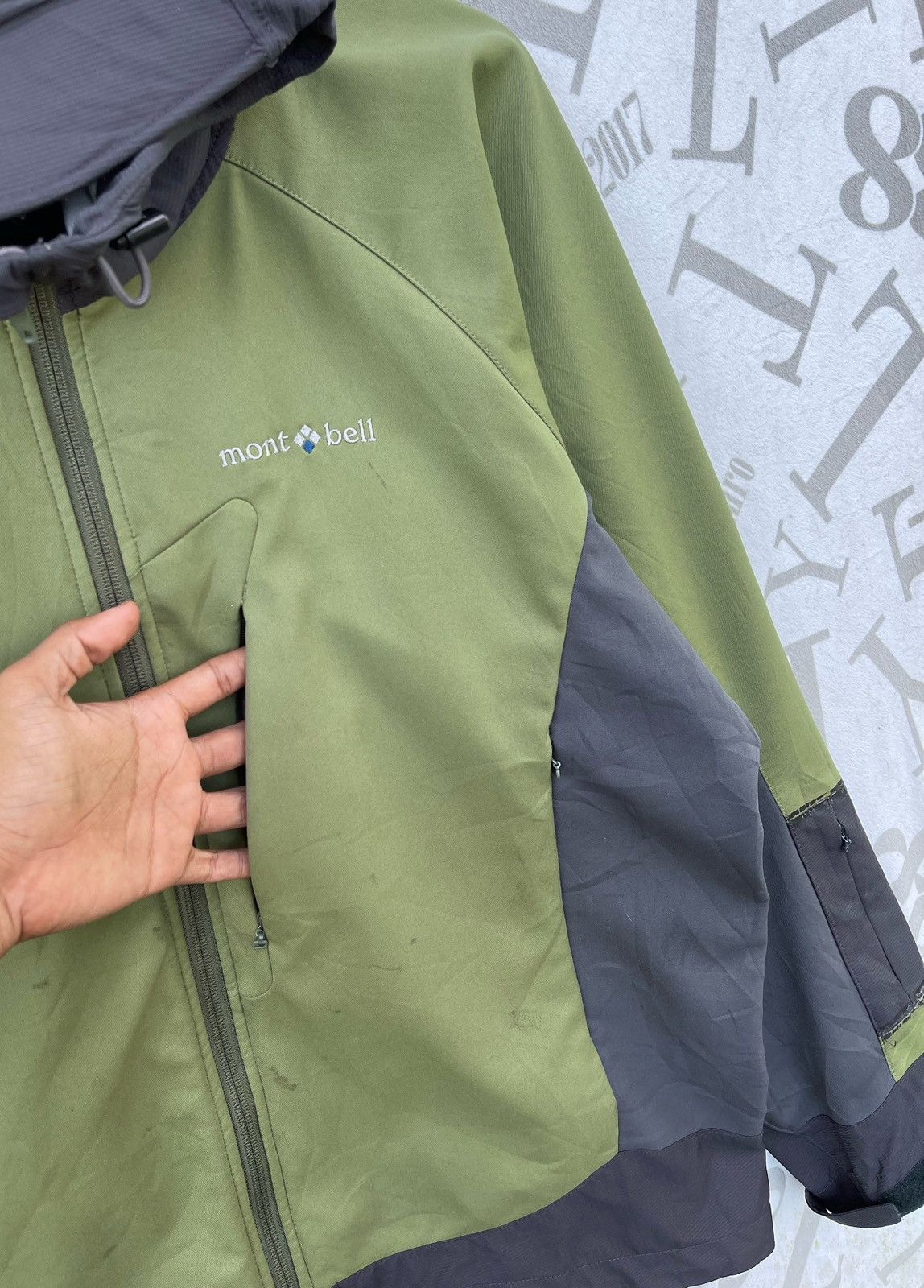 Montbell Mont-bell Men's Green/Gray Hooded Full Zip Outdoor Jacket Size US M / EU 48-50 / 2 - 10 Thumbnail