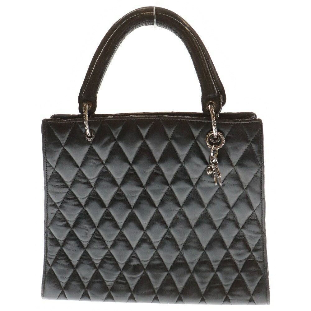 Chrome Hearts Dagger Cross Bs Fleur Charm Quilted Lamb Leather Tote Bag Handbag in Black, Men's