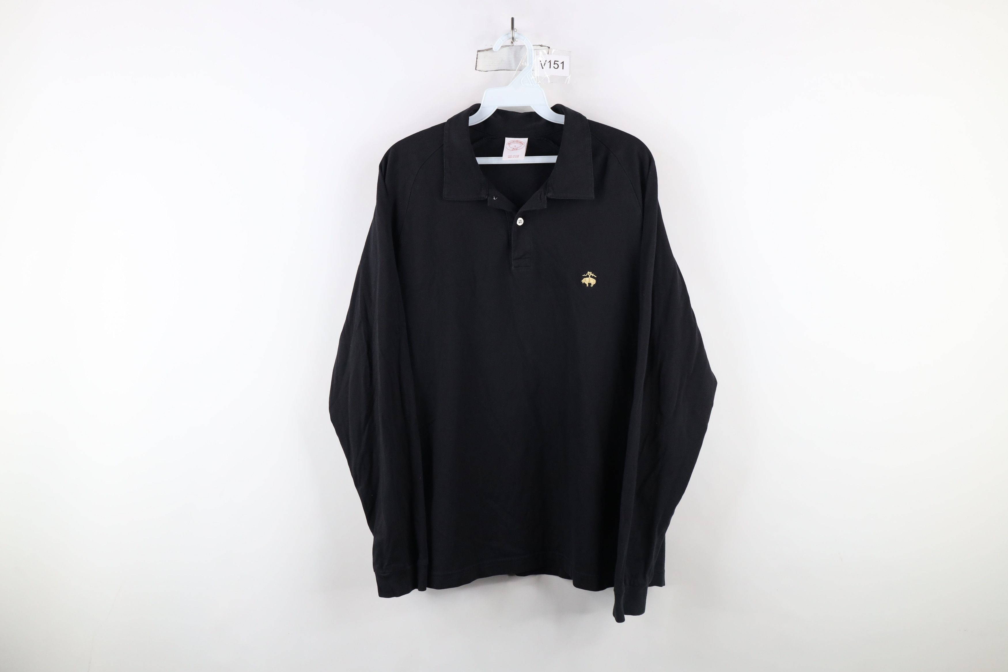 Brooks Brothers Vintage Brooks Brothers Cotton Long Sleeve Polo Shirt Black Size US L / EU 52-54 / 3 - 1 Thumbnail