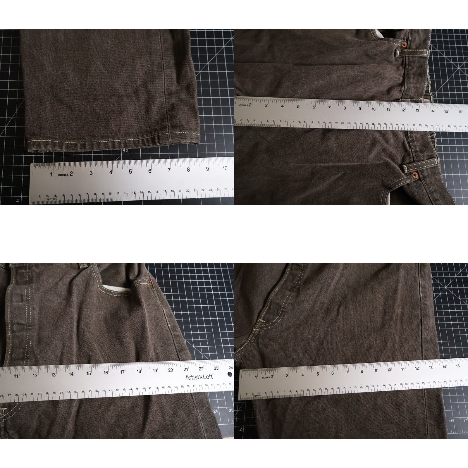 Levi's Levi's 501 Jeans Men's 32 x 29 Brown Button Fly Elastic Waist Straight 90s Vintage Gift 44/32 Size US 32 / EU 48 - 8 Thumbnail